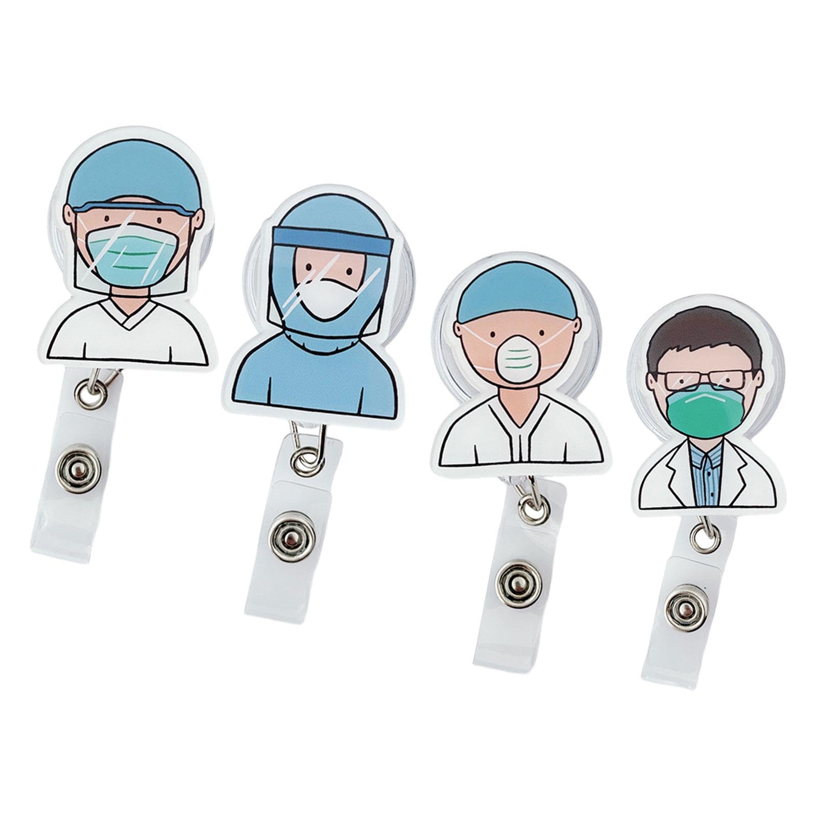 4Pcs Cute Nursing Badge Reels Nurses Day 2024 Gifts for Worker Women Doctors Style A-image-29