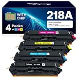KOTANG 218A Toner Cartridge 4 Pack Compatible with HP 218A 218X Toner Cartridge Work with Laserjet Pro 3201dw MFP 3301cdw 3301fdw 3301sdw Printer (B/C/Y/M)
