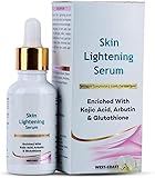 VK Skin Lightening Serum Enriched with 2% Kojic Acid, 1% Glutathione, 5% Mulberry Extract,1% Arbutin,0.20% Allantoin Maximum Brightening for Face, Neck&BodyReduces Dark Spots Hyperpigmentatio