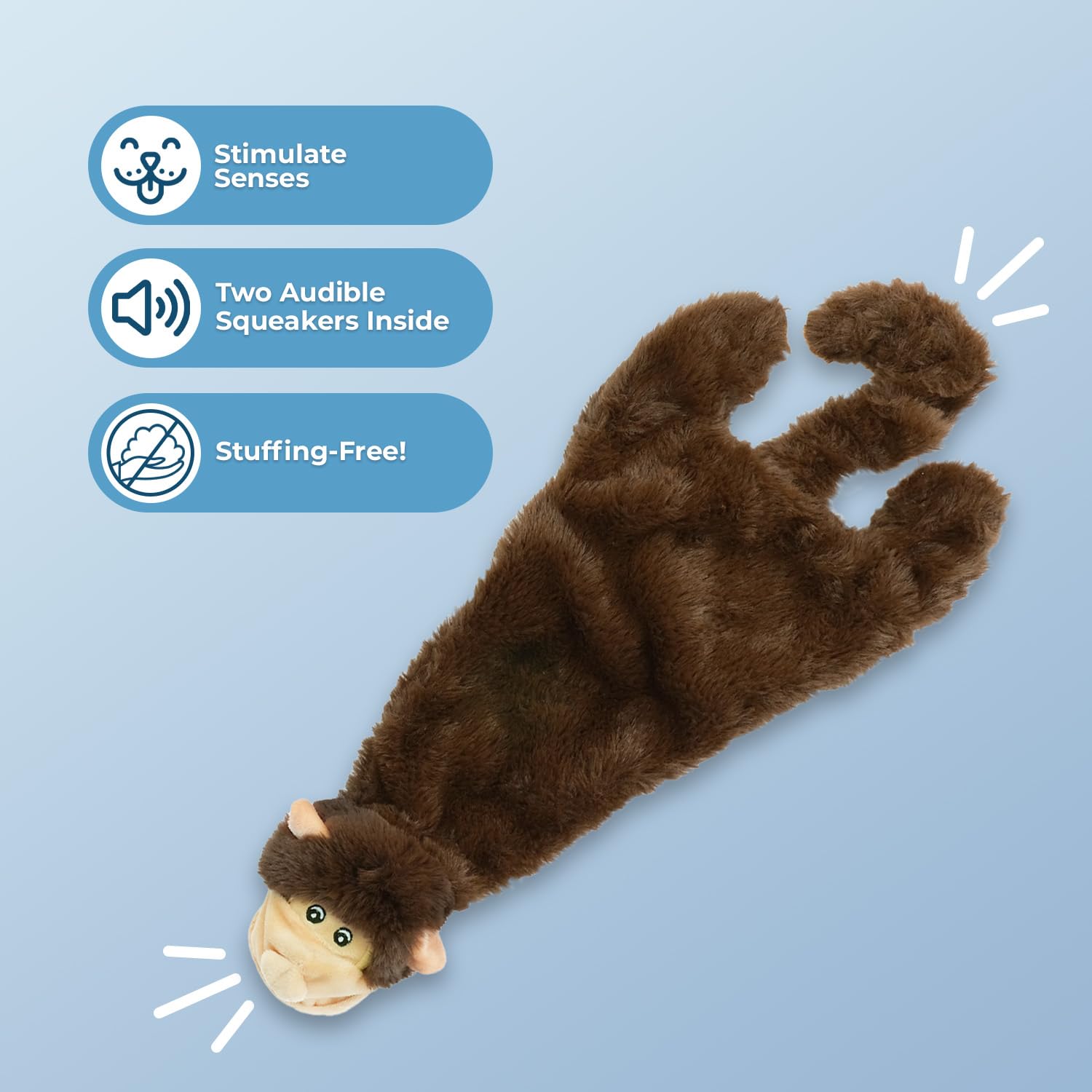 2-in-1 Stuffless Squeaky Dog Toys with Soft, Durable Fabric for Small Medium, and Large Pets by Best Pet Supplies - Image 2