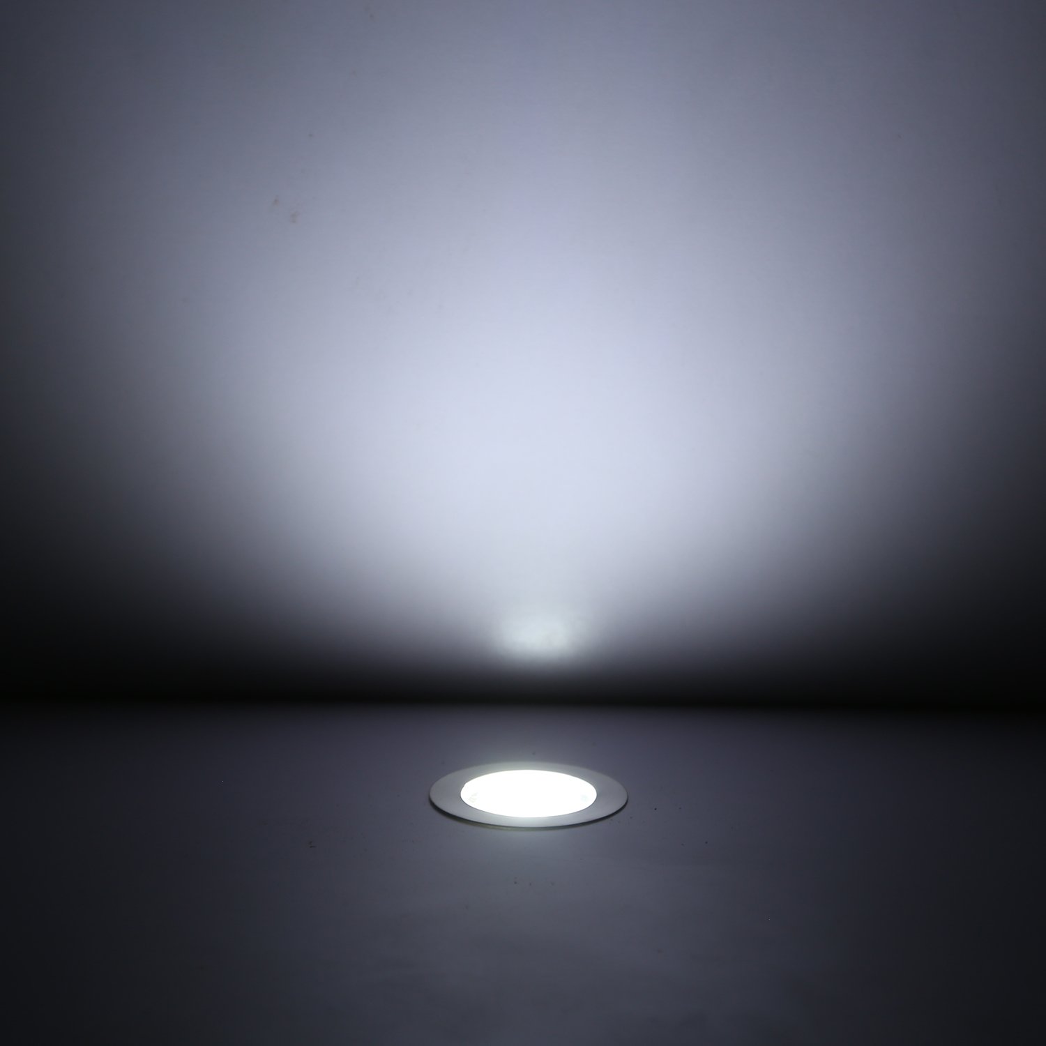 20 Spot LED Eclairage Extérieur Encastrable Sol Terrasse Bois,45mm Spots Encastré Extérieur Fait en IP67 DC12V 1W Avec Alimentation EU Pour Jardin Escalier Patio Blanc Froid