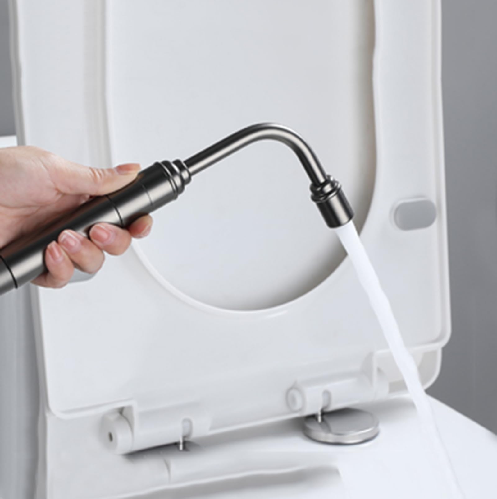 Pulverizador de Bidé de Mano Ajustable Cabezal Ducha de Bidet para Wc Latón para La Higiene Personal,Gris Cepillado