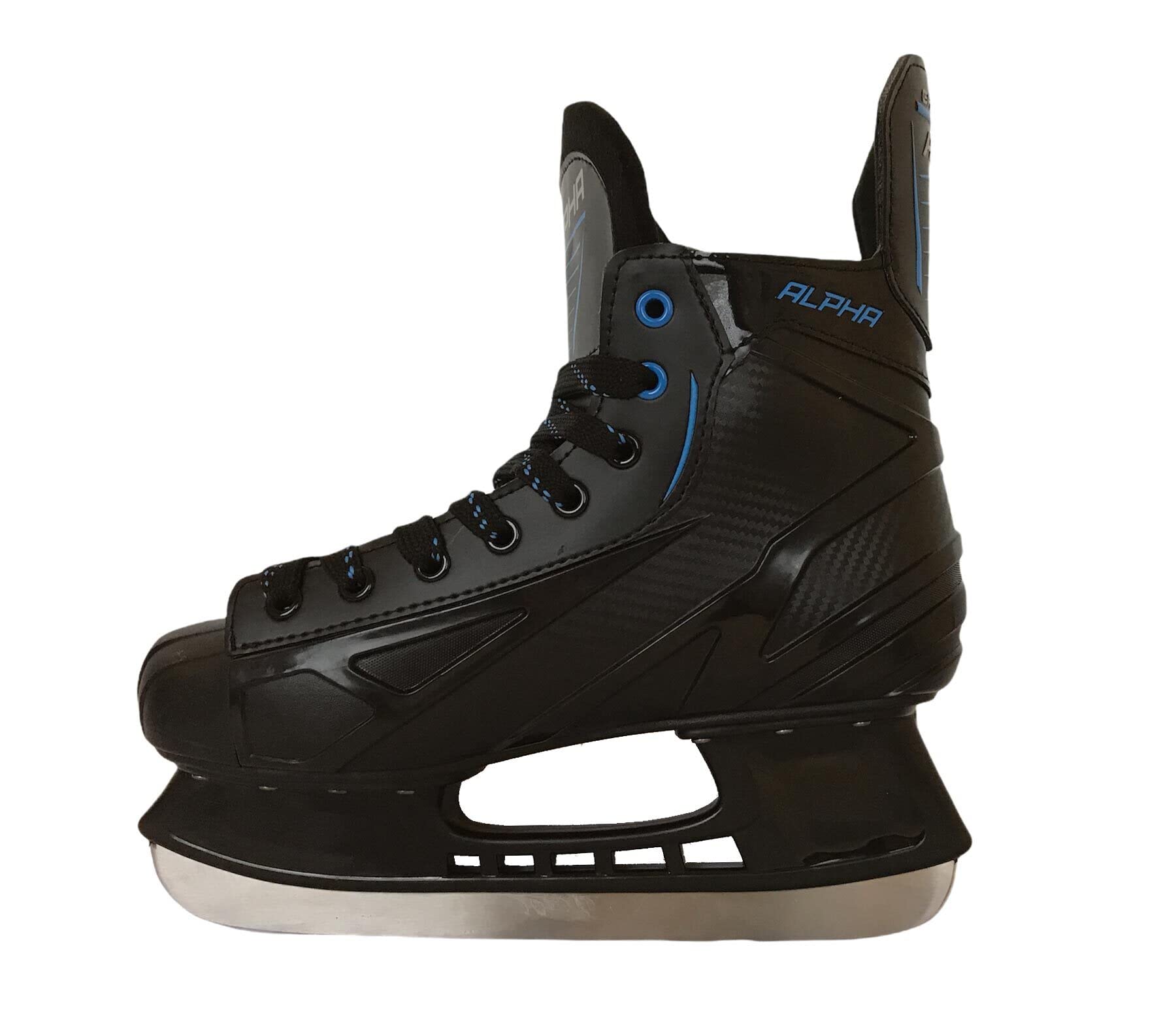 Graf Alpha Junior Patins à glace pour enfants Loisirs Hobby Hockey sur glace Noir/bleu Unisexe