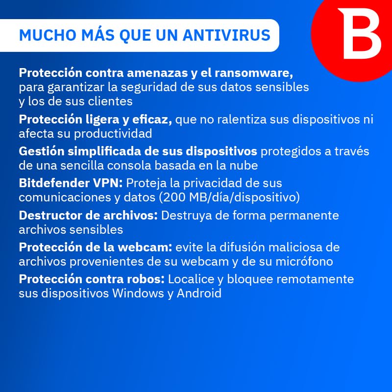 Bitdefender Small Office Security | 10 dispositivos | 1 año | PC/Mac/Móvil | Código de activación enviado por email