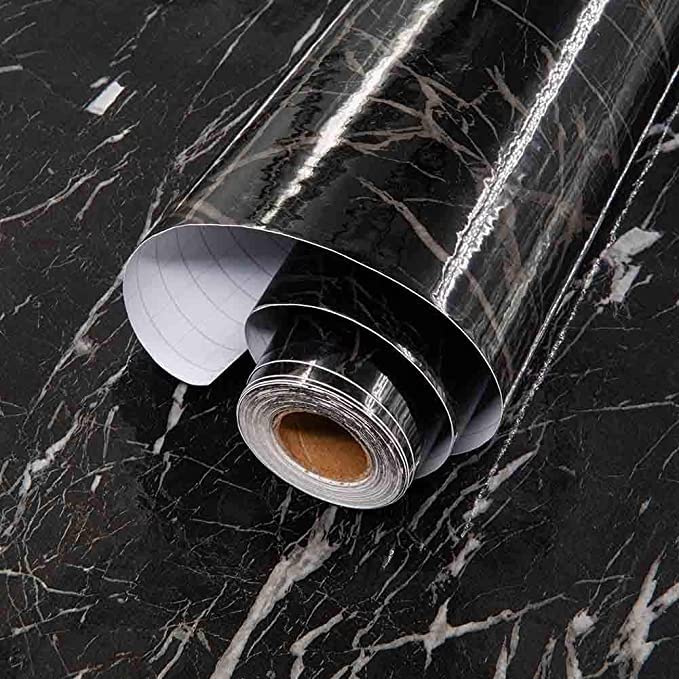 Vaidika PVC Wall Stickers for Kitchen, self Adhesive Wallpaper for Cabinet, Furniture and Hall, Waterproof and Oil Proof Marble Wallpaper(3M Black II) (B0BZJ7J1BQ) Amazon Price History, Amazon Price Tracker