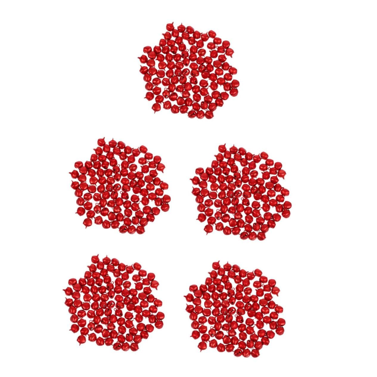 Uonlytech 5 Set Campane di Natale Piccolo Campane Appese di Natale Colorato Tintinnio con Piccole per L'artigianato llo Tintinnante Alluminio Rosso 100 Pezzi*5