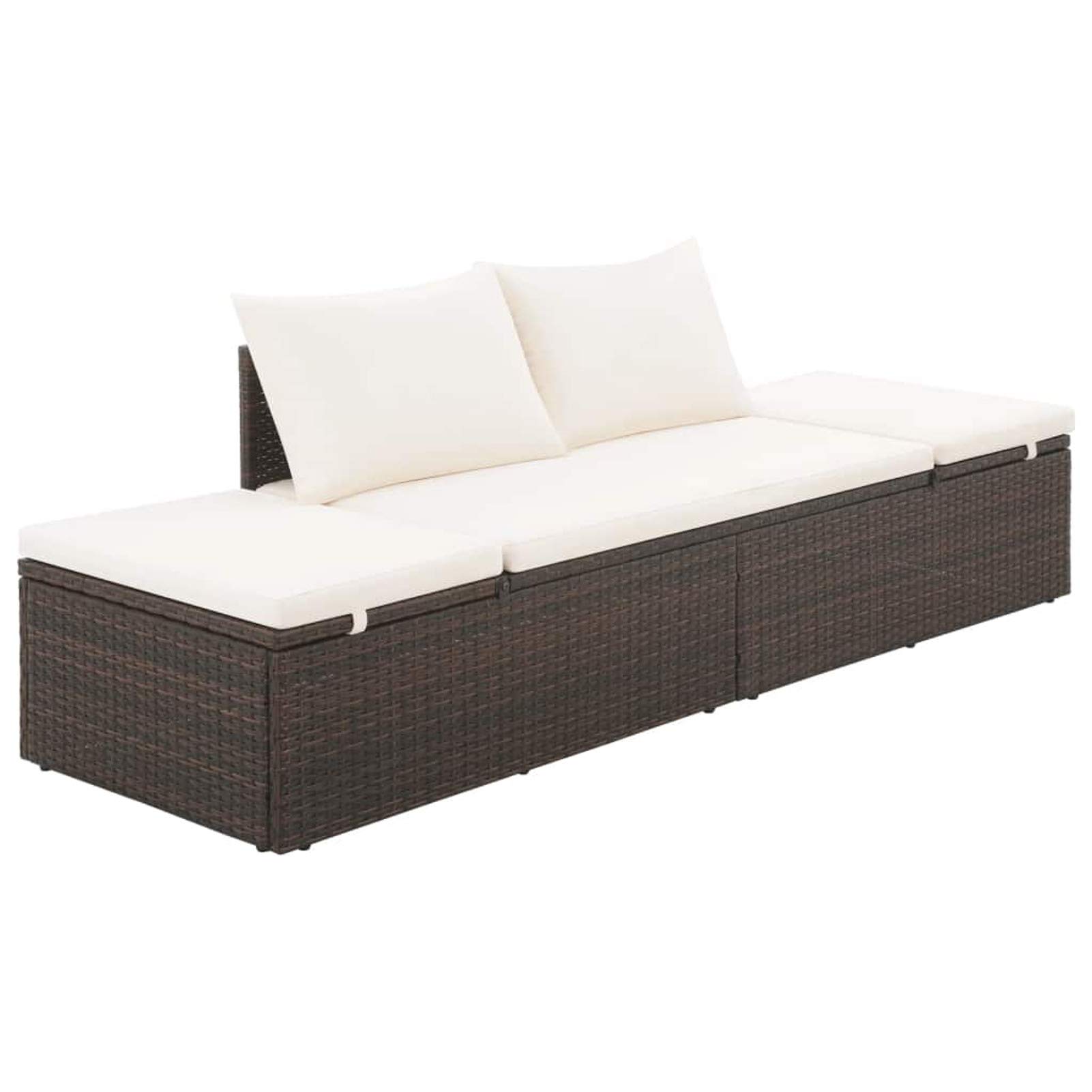 ZHOUMIN Cama de jardín, Cama Exterior Jardin, Tumbona Jardin Exterior, Cama Balinesa, Sofa Exterior, 195x60 cm ratán sintético marrón