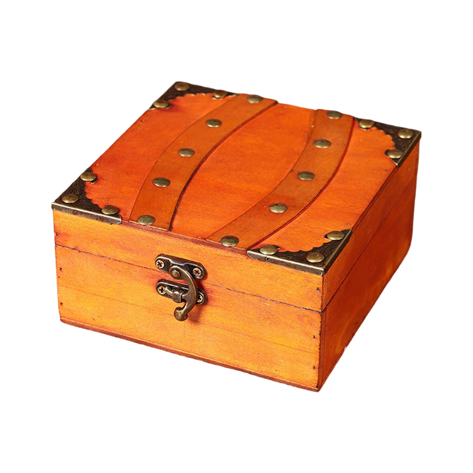 NVOQILIN European Wood Storage Box Featuring Clasp for Valuables and Decor Enhancement European Styles Wood Jewelry Box Including Metal Clasp