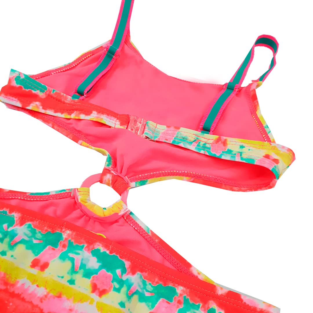 Costume da bagno rosa multicolore per bambini con stampa Tie Dye, costume da bagno per bambina, stile trikini, trikini e bambina, biancheria da bagno da bambina 3-18 anni