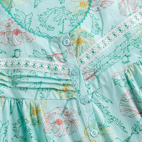 Keyocean Women Nightgowns, Soft 100% Cotton Short Sleeves Comfy Ladies Nightdress4