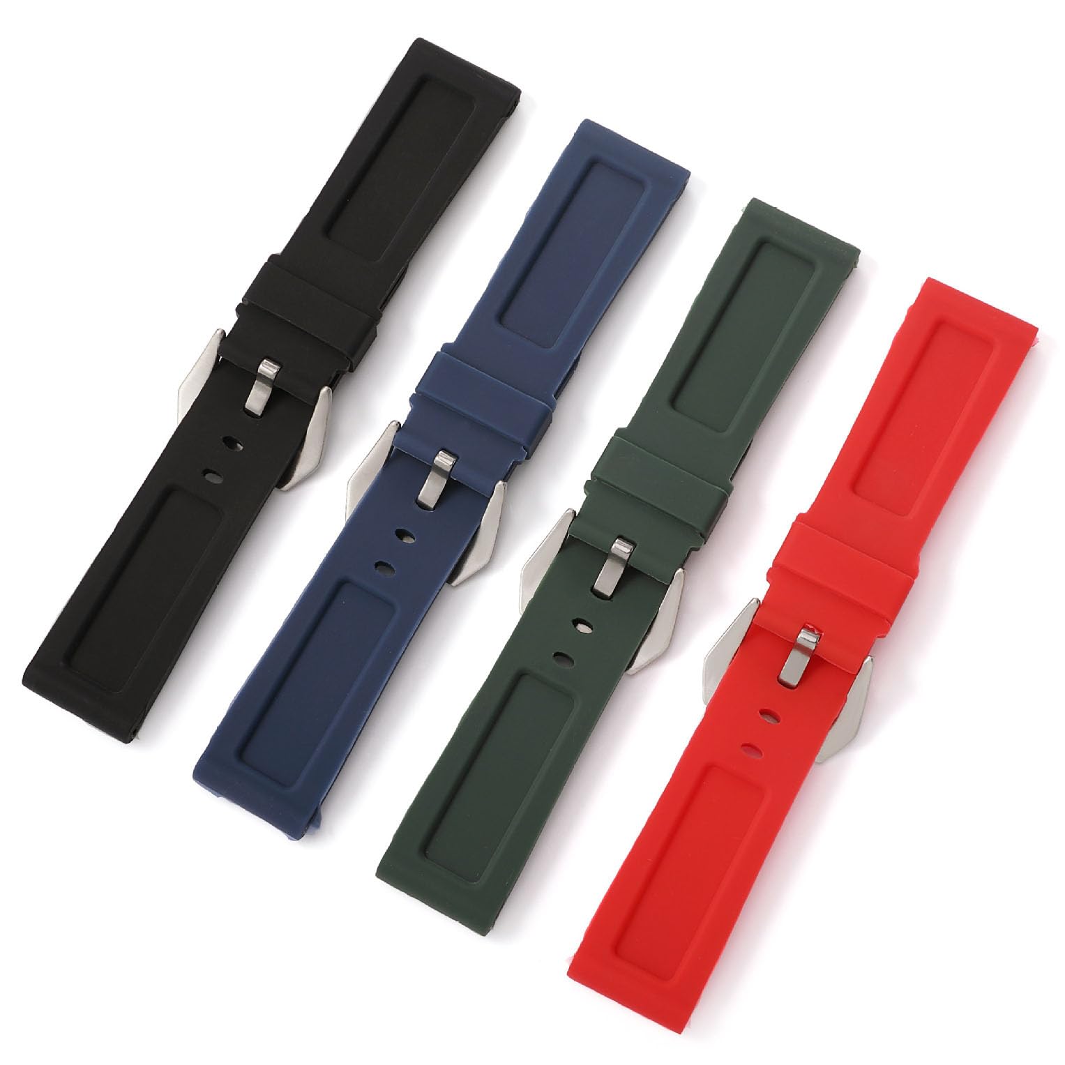 Pasek silikonowy 22mm 24mm 26mm Czarny Niebieski Czerwony Zielony Pasek do zegarka Quick Release Zamienna gumka