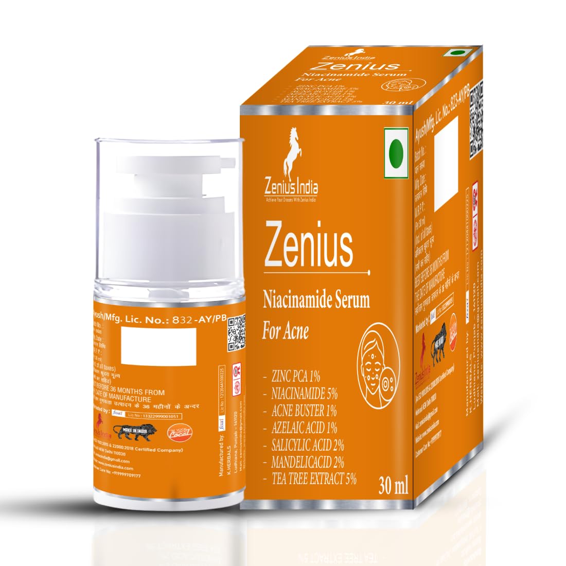 Zenius Niacinamide Serum for Acne Treatment with Zinc PCA