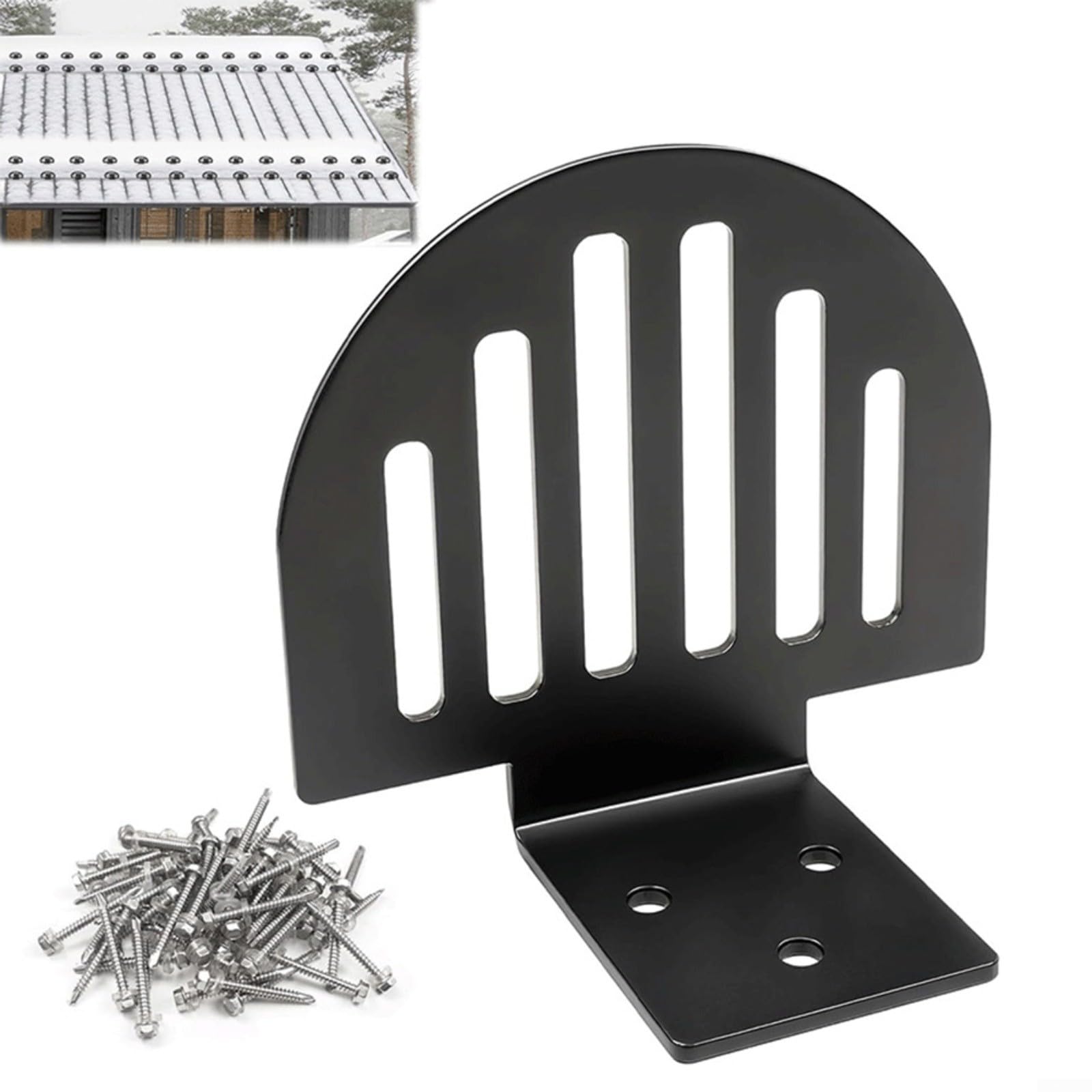 25 Stück Schneeschutz, Stehnaht, Metalldach, Schwarz