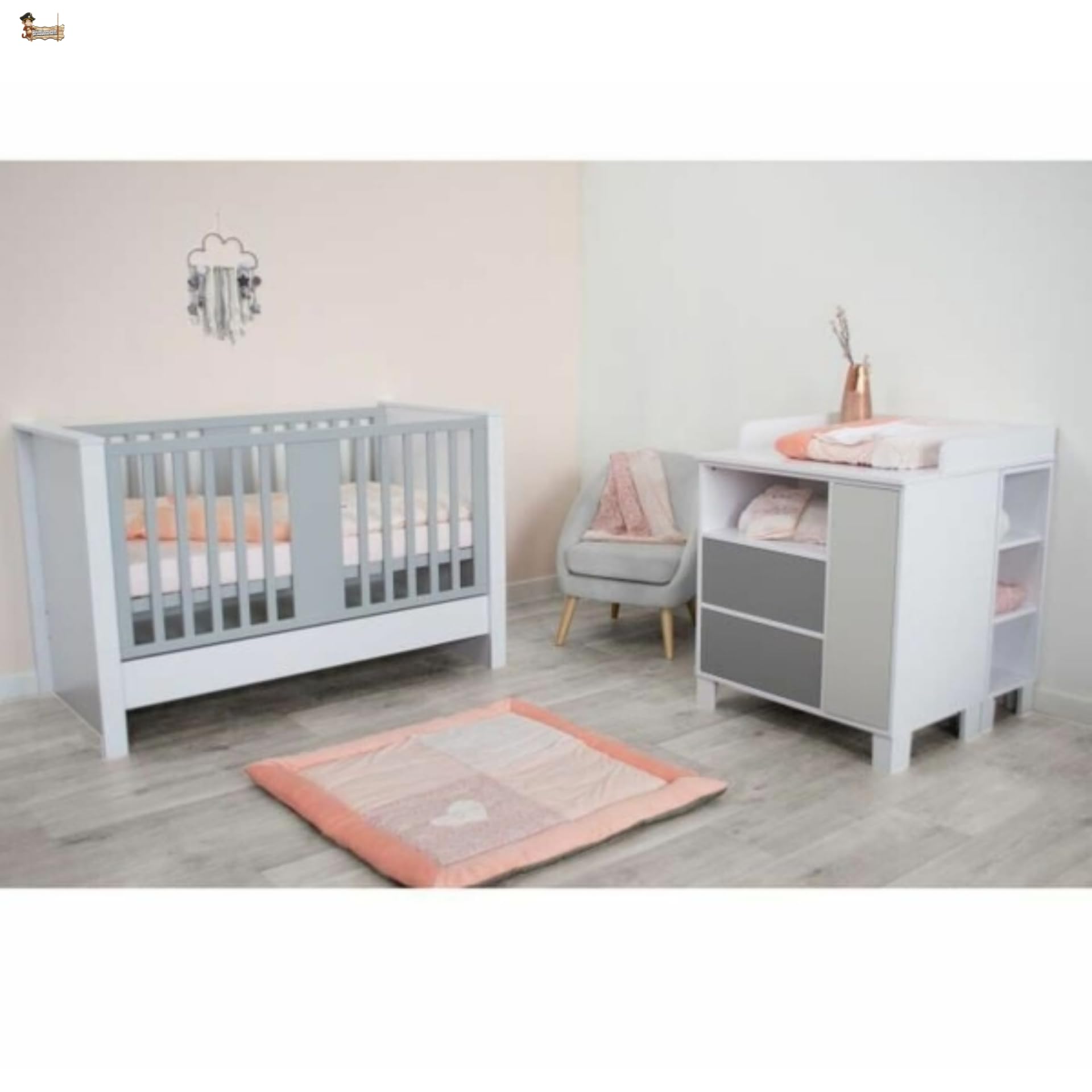 BricoLoco.com Tappeto Bebe Tessuto Rosa Imbottito. Tappeto da gioco per bambini e bambine. Camera da letto