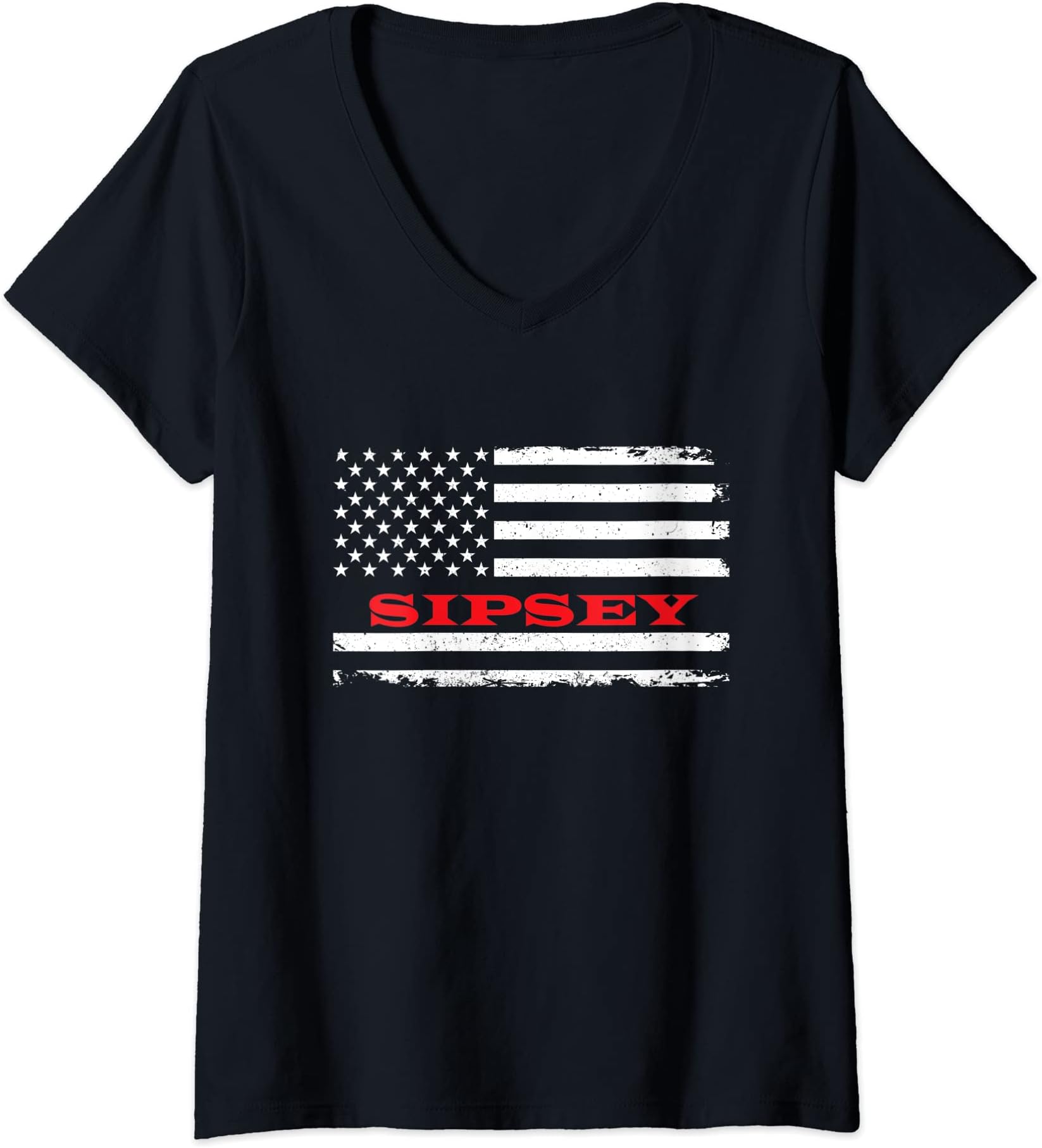 Womens Alabama American Flag Sipsey USA Patriotic Souvenir V-Neck T-Shirt