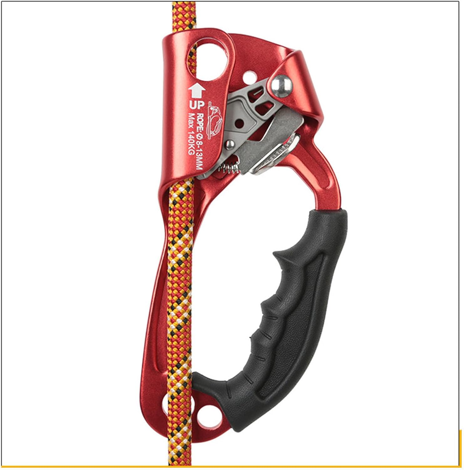 ASHATA Hand Ascender Rock Climbing Tree Arborist Rappelling Gear Equipment Rope Clamp, Right Handled Ascender Mountaineering Rock Climber Ergonomic Rappelling Gear Equipment