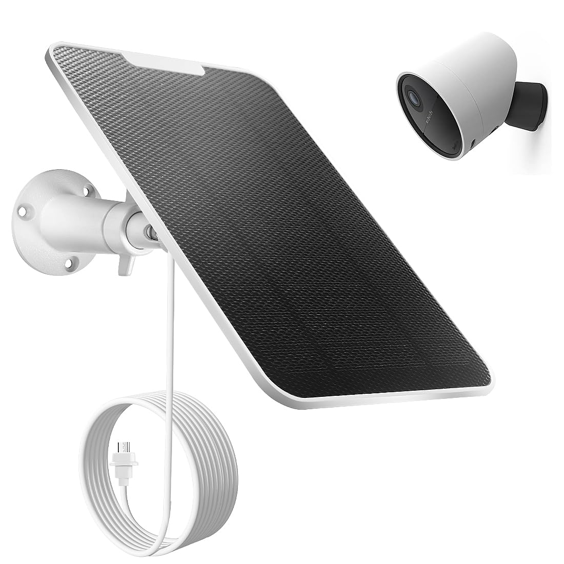 4W Solar Panel Charging Compatible with SimpliSafe Outdoor Security Camera, with Charging Cable, IP66 Weatherproof,Includes Wall Mount(White)-image-43
