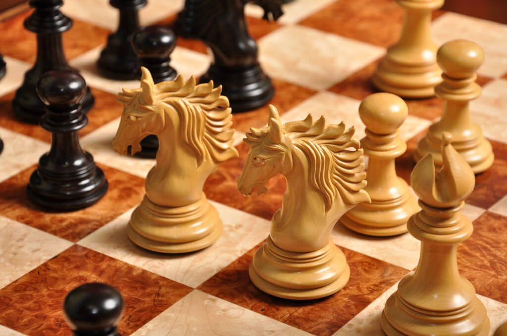 The House of Staunton - The Bolzano Luxury Chess Set - Pieces Only - 4.4" King - Genuine Ebony