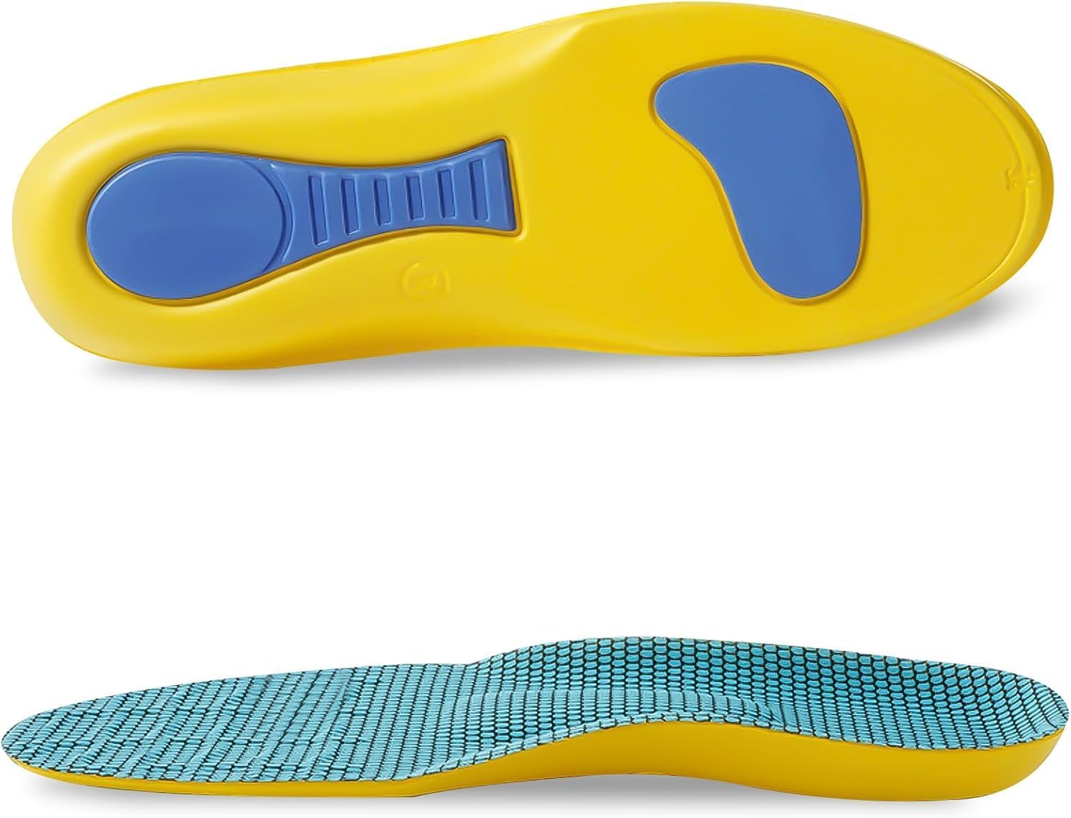 Plantar Fasciitis Insoles – Arch Support for Men & Women, Heavy Duty 220+ lbs Orthotic Inserts for Flat Feet & Heel Pain, Work Boots & Shoes (Yellow, EU 45–46 → US Men 11–12 | Women 13–14)