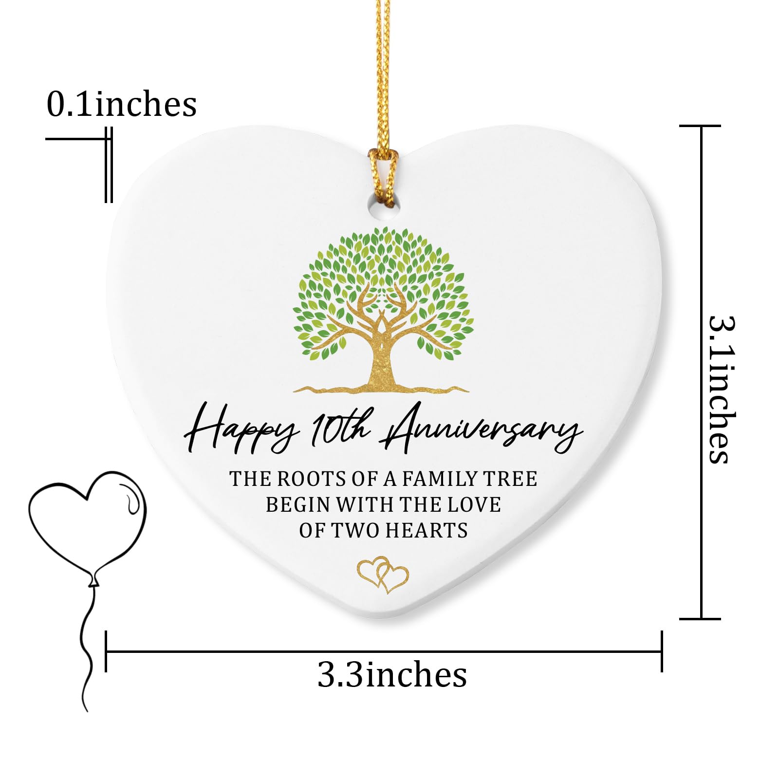 10th Anniversary Marriage Gifts for Couple Ornament Keepsake Sign