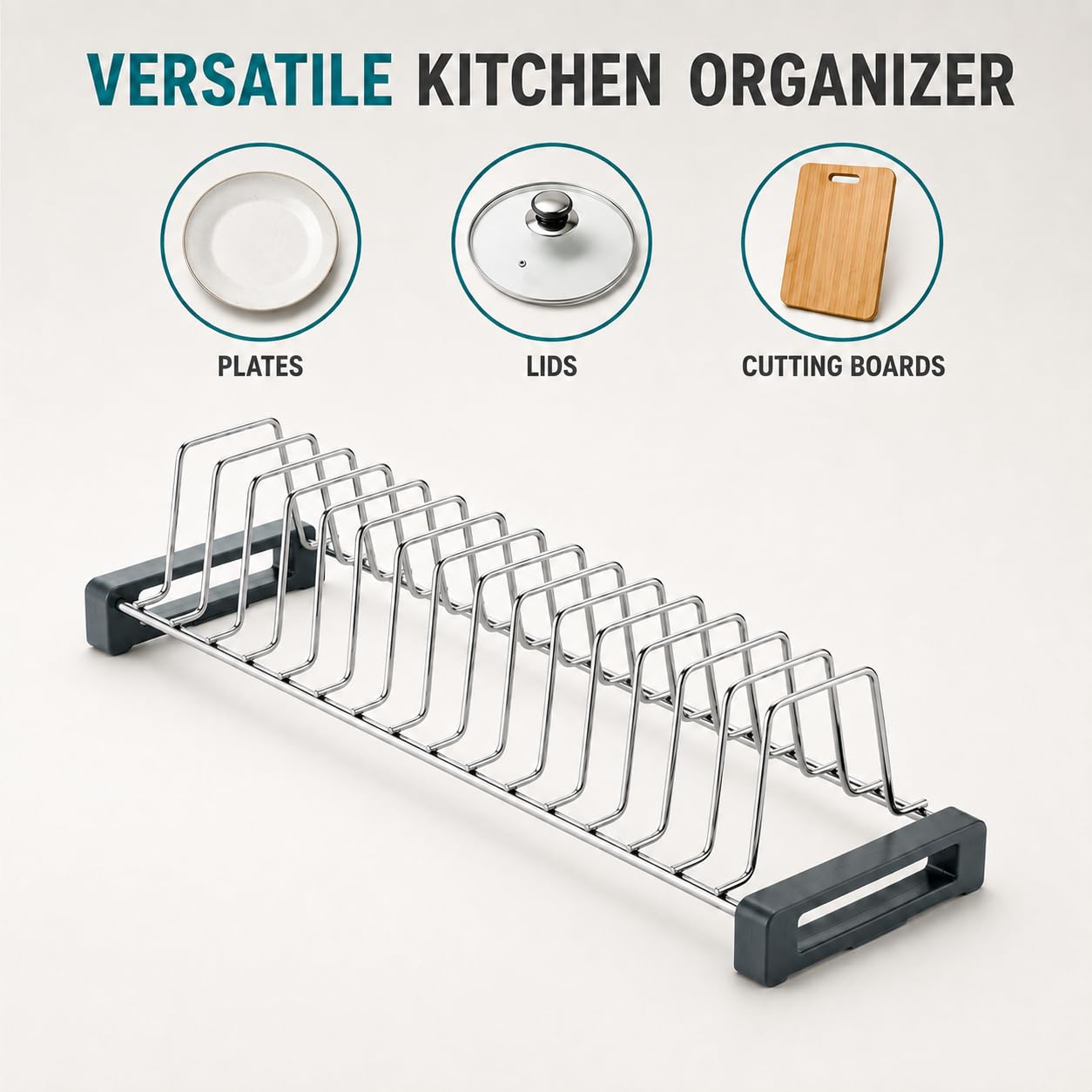 Topaz Stainless Steel Saucer Rack - Organize Your Kitchen -9