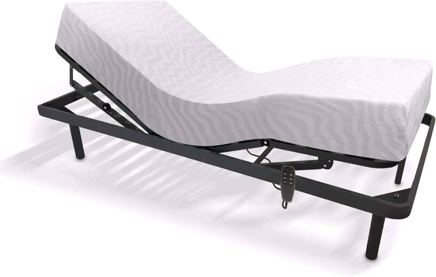 DUÉRMETE ONLINE - Confezione materasso viscoelastico Lite reversibile + lettino in legno pieghevole, grande capacità, colore wengé 135 x 190