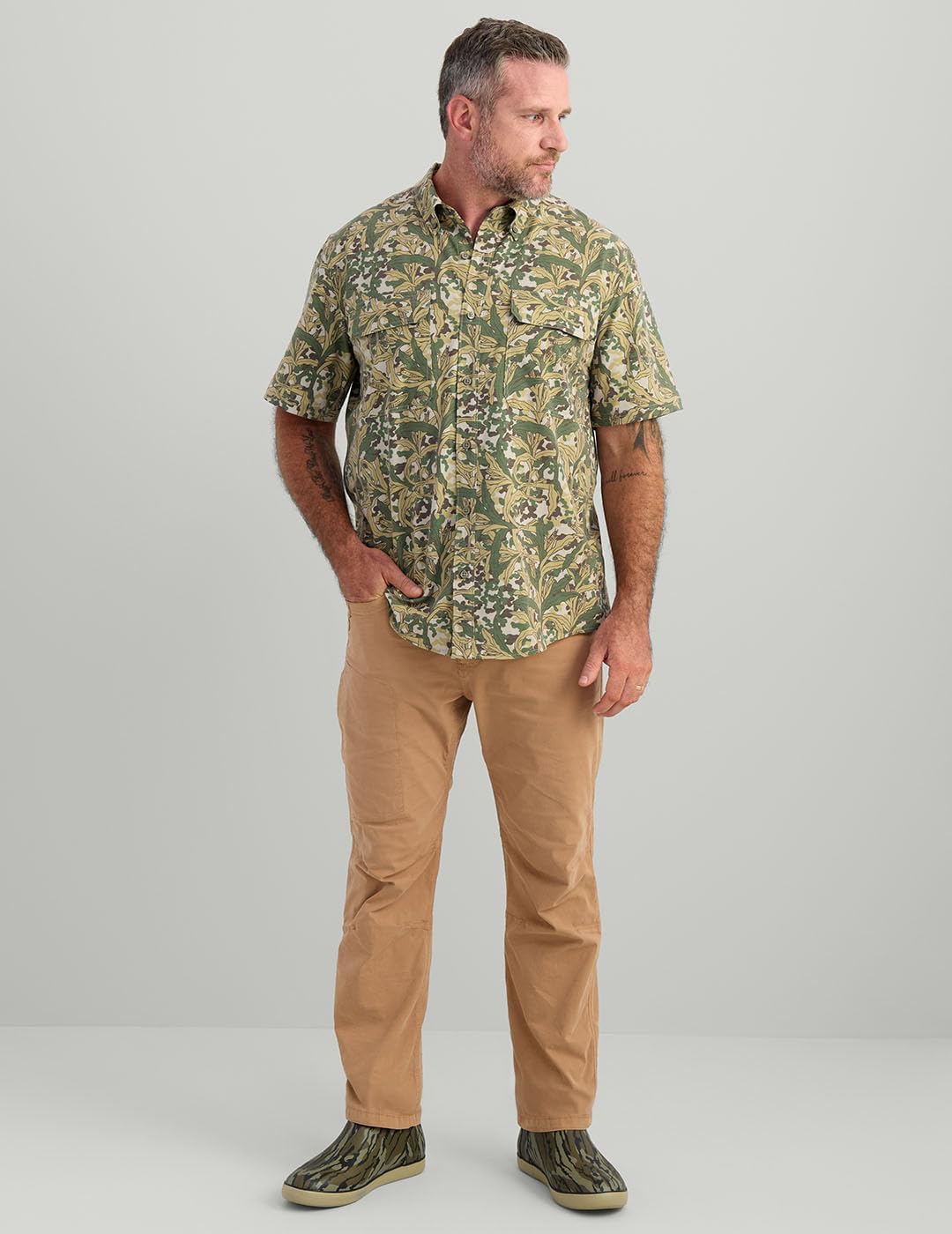 Nomad Mens Huntley Short Sleeve Button Down Hunting Lifestyle Shirt