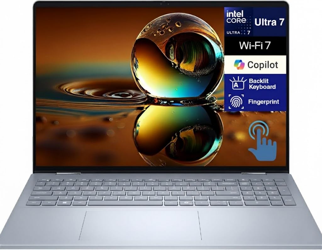16 Plus AI Business 2-in-1 Laptop 16.0 Inch Touch WQXGA Display (Intel Ultra 7-256V, 16GB LPDDR5X, 1TB M.2 SSD, Intel Arc 140V, Fingerprint, Bluetooth 5.4, Backlit KB, Wi-Fi 7, Win11P)