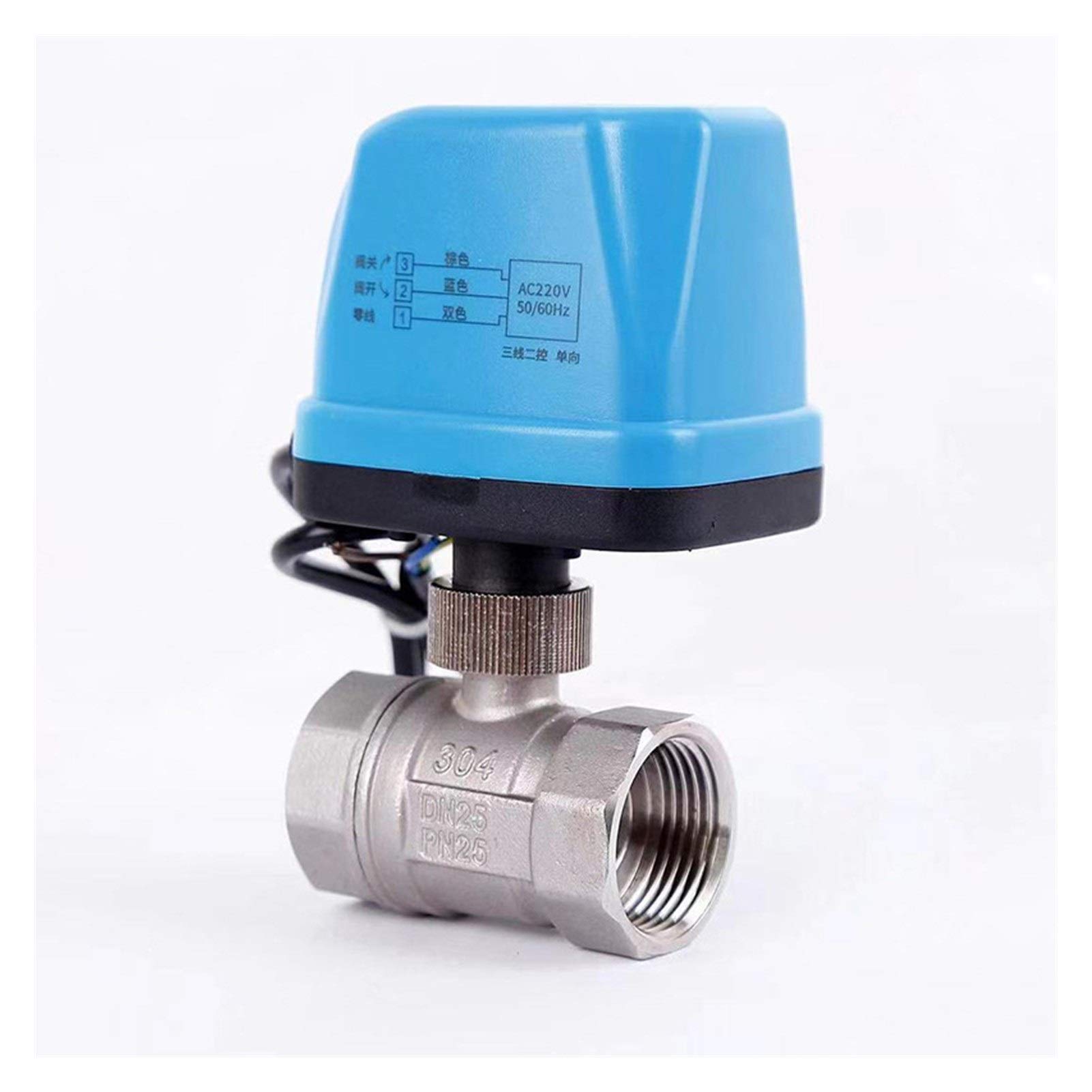 Nuevo motor de acero inoxidable dos vías válvula bola solenoide la línea agua Dos Globo Normalmente abierto espesor Cerrar 12V 24V 220V Válvula,Utilidad Universal(AC110 220V NC DN15)