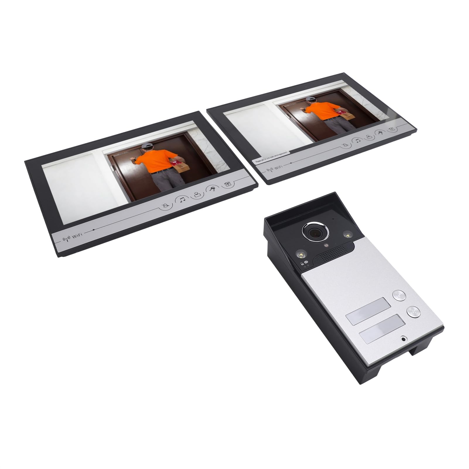 Household Video Doorbell, Night 120° Viewing Angle Two Way Intercom System High Definition IP65 Waterproof for Tuya Smart (US)