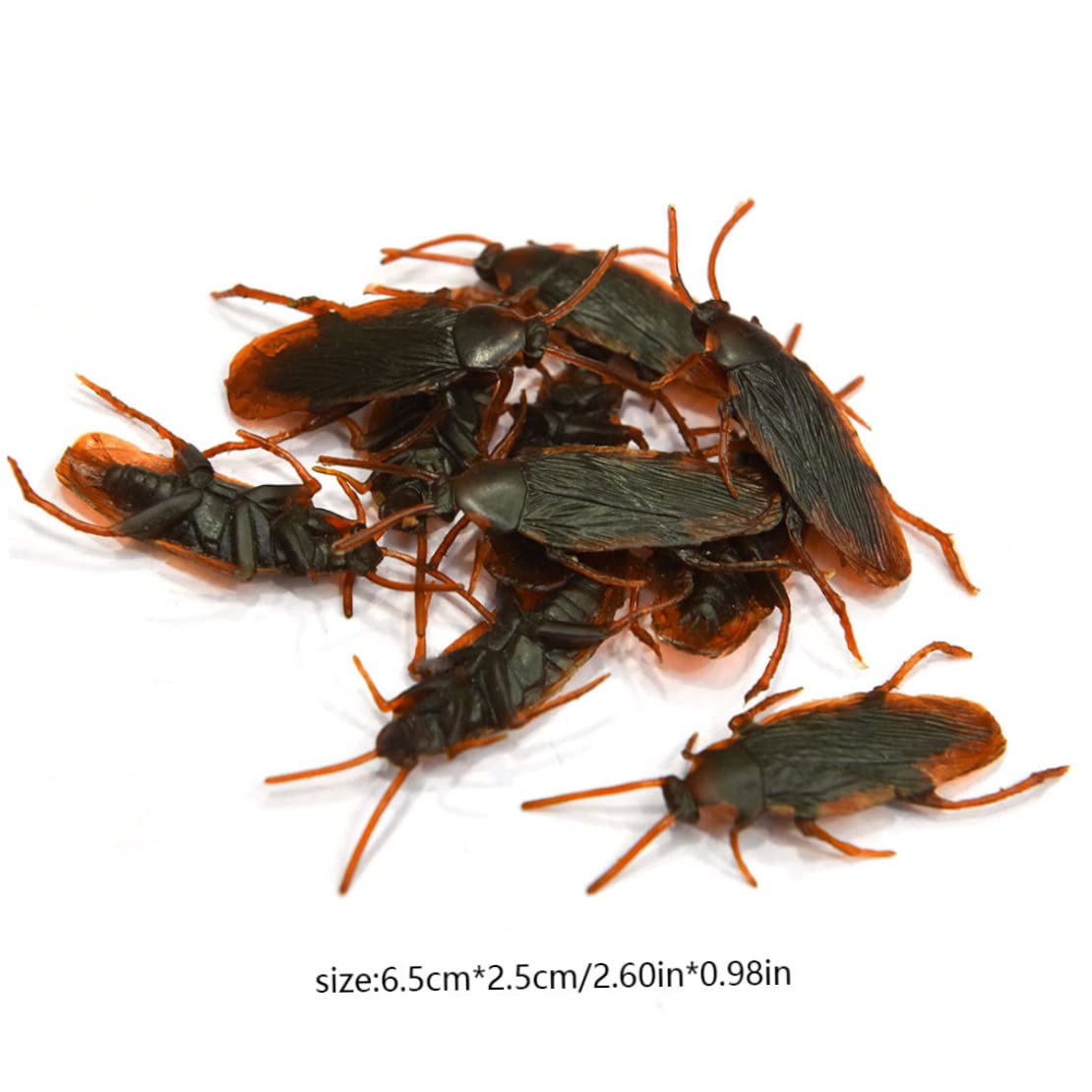 10 pezzi falsi scarafaggi di scarafaggi di plastica realistici Insetti di scherzo giocattoli scherzi scarichi bug per gli sciocchi.