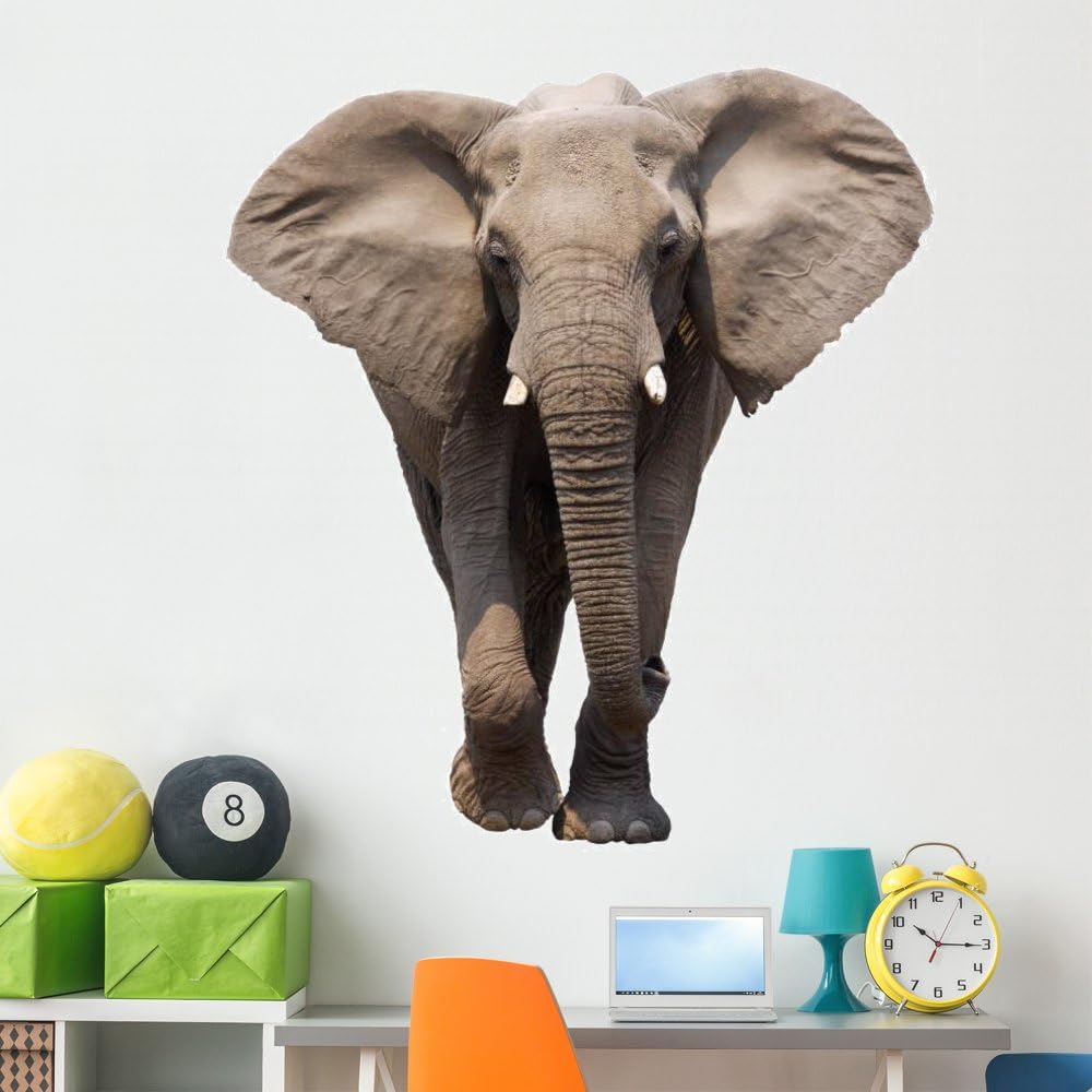 Wallmonkeys WM79793 Elephant Isolated Peel and Stick Wall Decals (60 in H x 40 in W), Jumbo