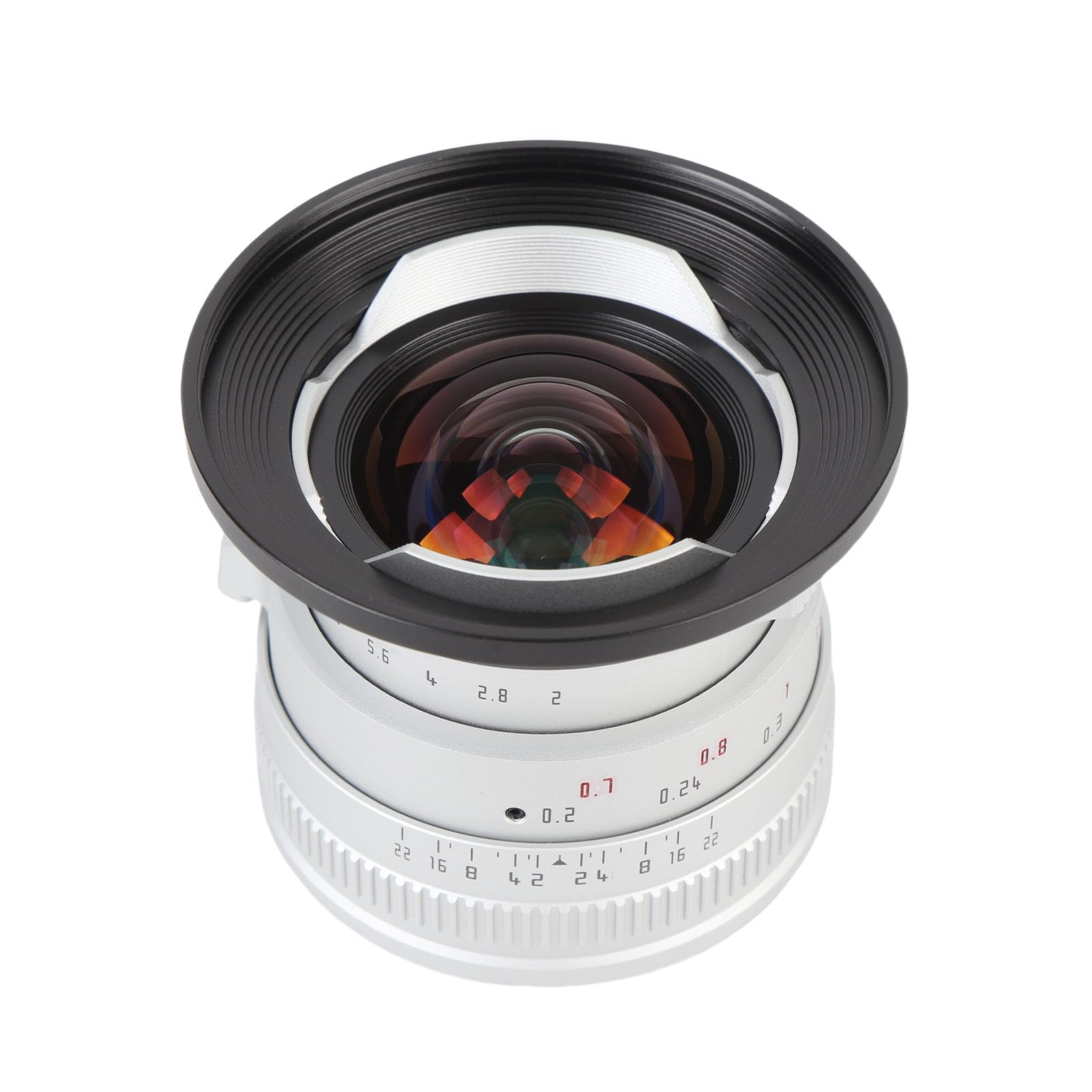 Lente de Gran Apertura F2.0 de 12 Mm, Lente Fija de Enfoque Manual con Diafragma de 10 Hojas para Cámaras con Montura M4/3 GF8 GF9 GH5 GH6 (Silver)