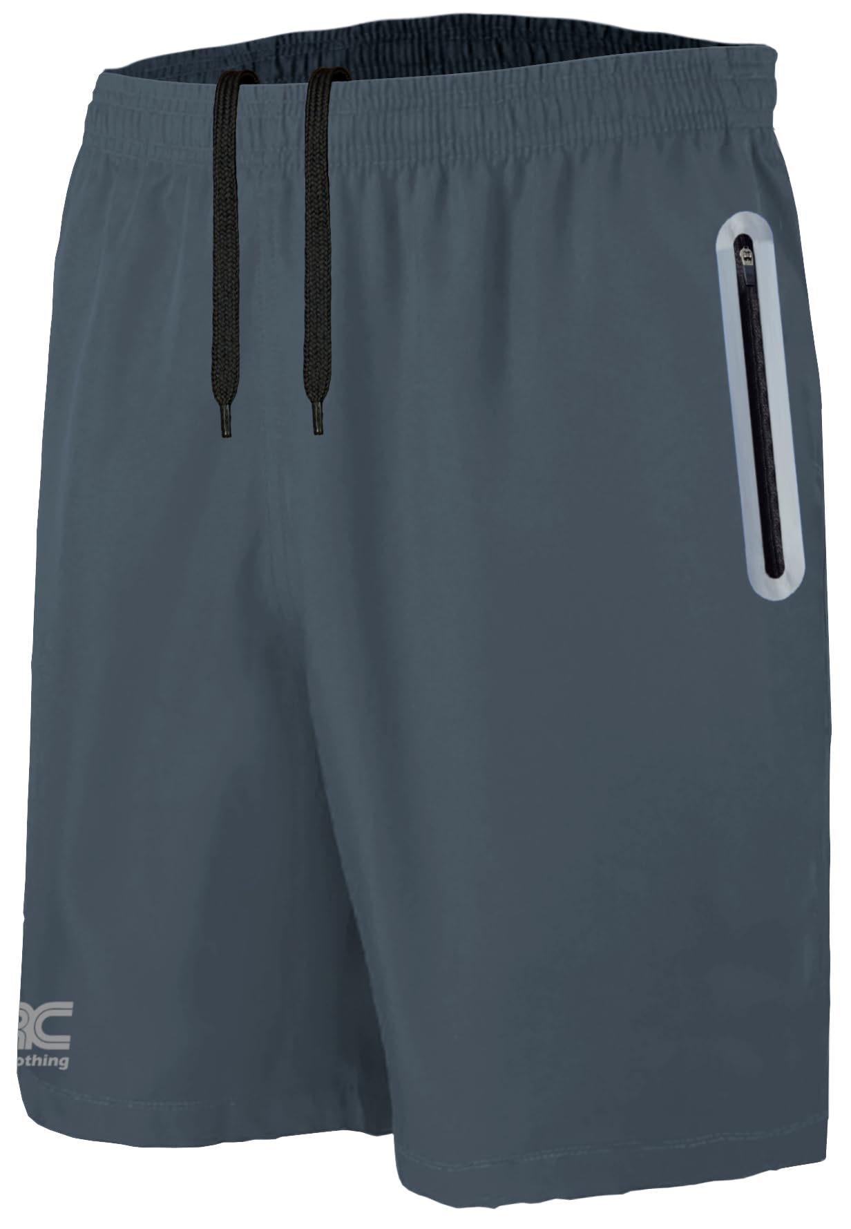 JRC Just Royal Clothing Mens Running Shorts with 2 Zip Pockets, Lightweight Shorts for Workout & Gym (Dark Grey, XXL)