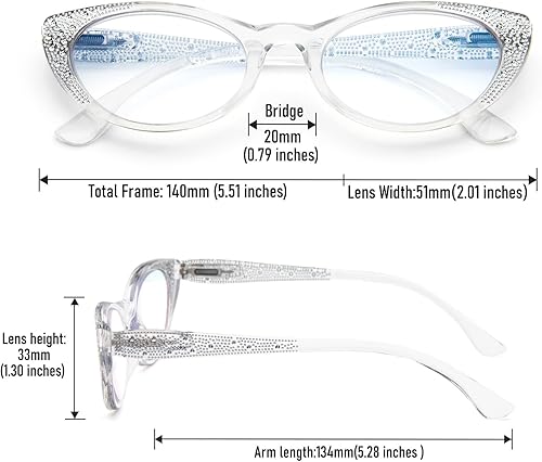 Miniatura 4 de YQJYWZTF Paquete de 3 lentes de lectura para mujer, lentes de bloqueo de luz azul, diseño de moda, para lectores de computadora, bisagras de resorte