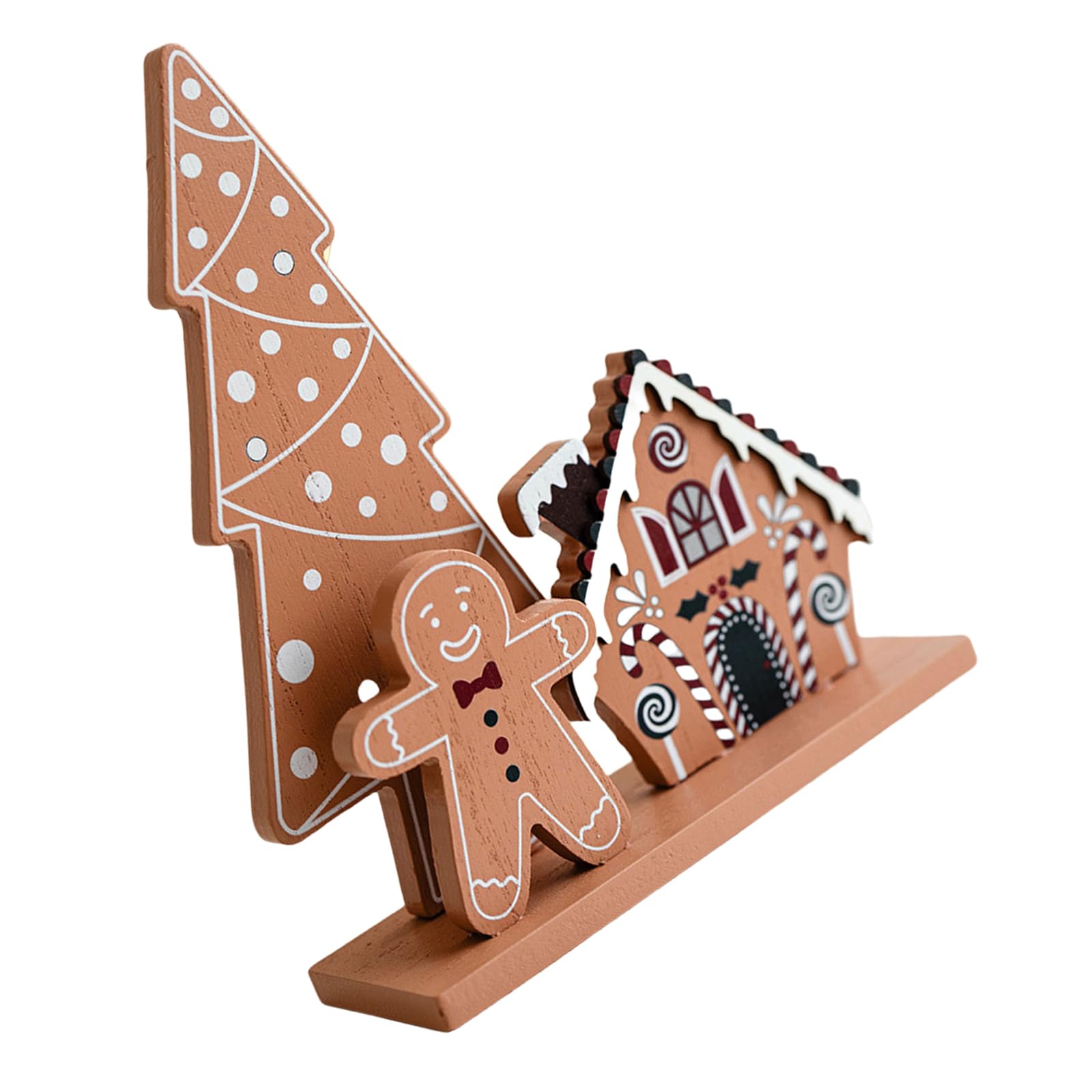 Buxuaaaa Christmas Orrnament Wood Gingerbreads and House Tree Decoration Table Sign for Farmhouses Table Book Shelf Fireplaces Gingerbreads Sign