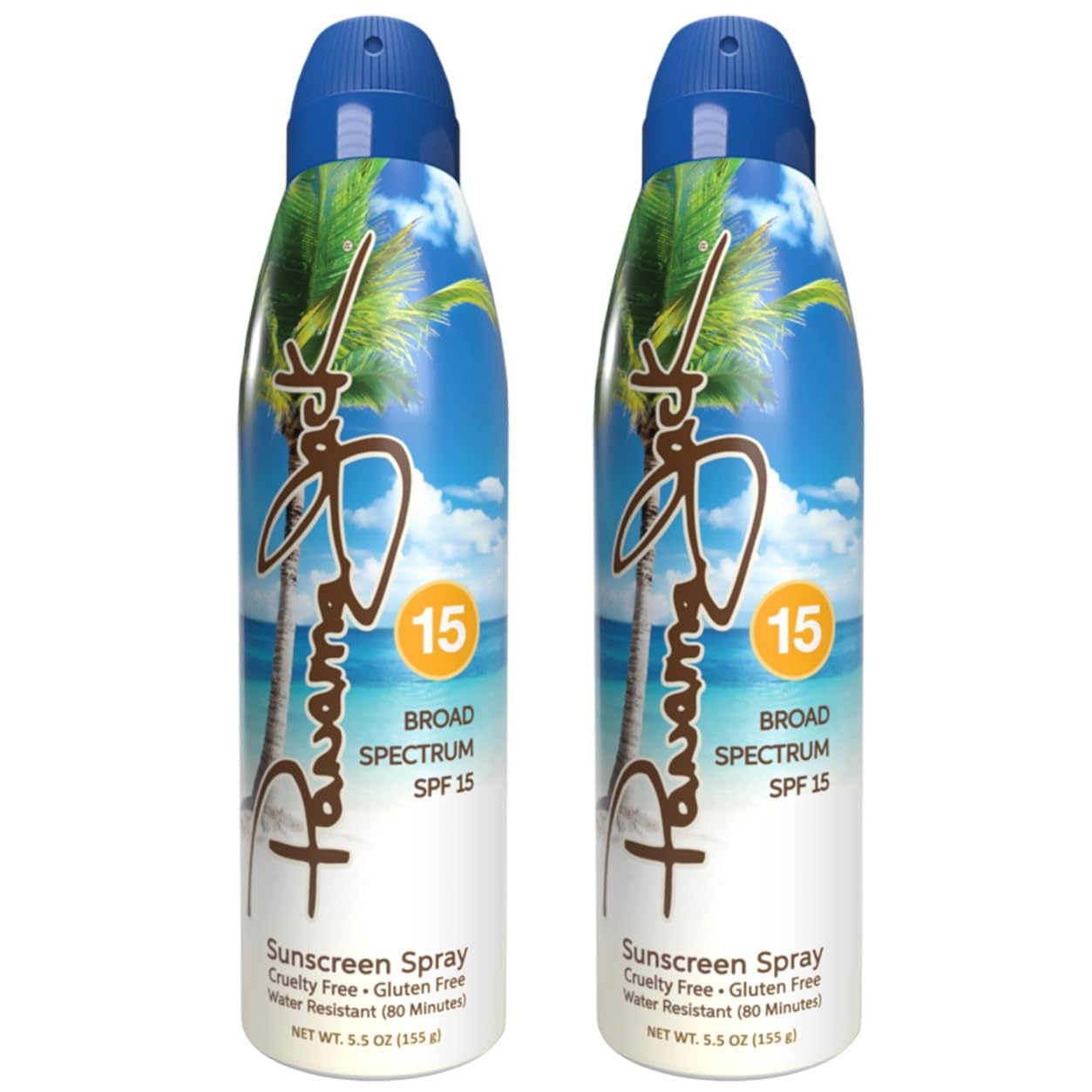 Panama Jack Continuous Spray Sunscreen - SPF 15 Broad Spectrum UVA UVB Protection PABA Paraben Gluten Cruelty Free