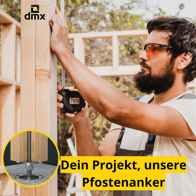 Pfostenträger höhenverstellbar 50 bis 200 mm- Pfostenträger aufschrauben - Stützenfuß - Pfostenanker - Anker - höhenverstelbar zum Aufschrauben - - PSR M20 - M20 100x253