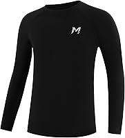 Moozava Boys Long Sleeve Compression Shirt Quick Dry Youth Base Layer Undershirt for Football Baseball Soccer Athletic Kids Tops