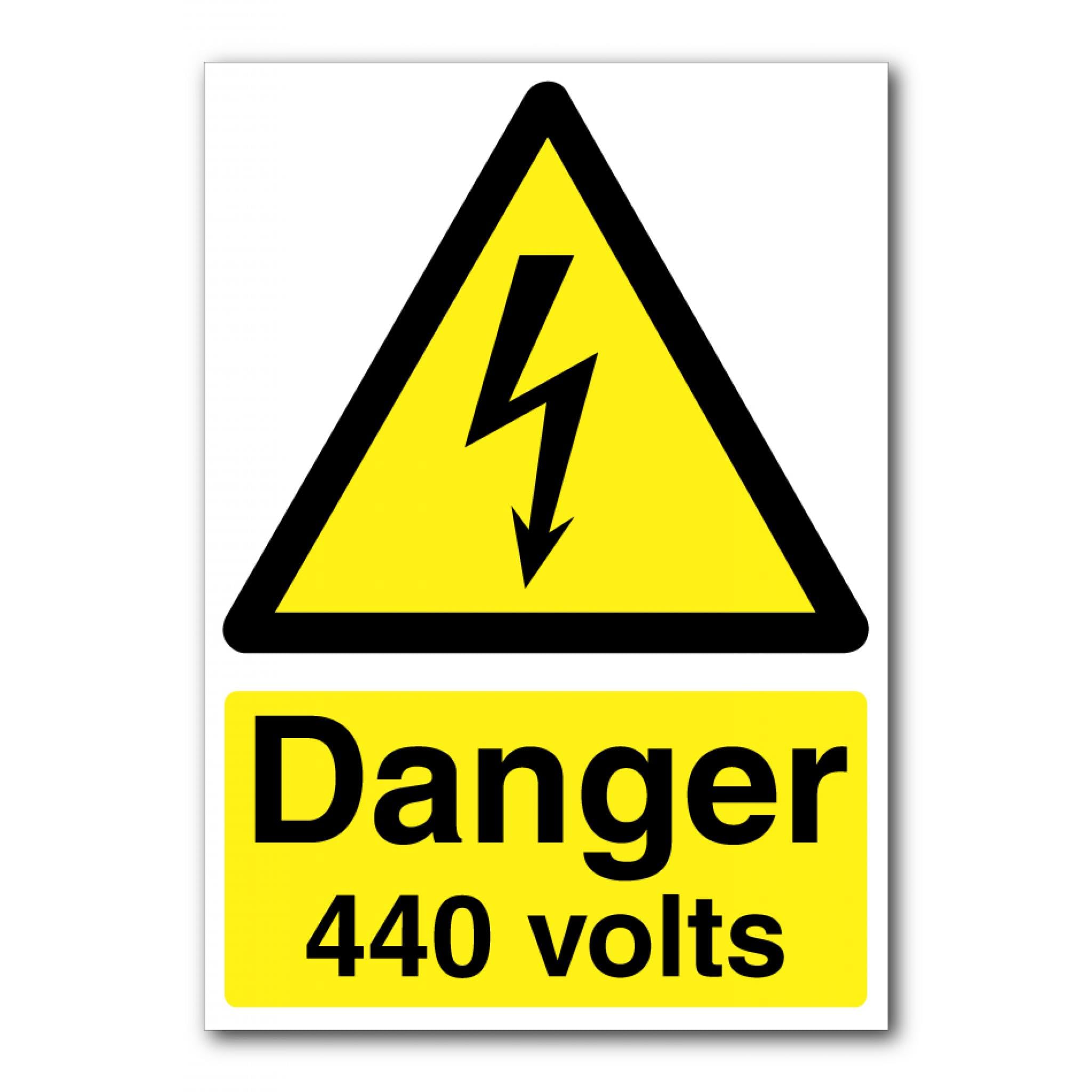 Danger 440 Volts Sign, 12x8 Inch Metal Tin Sign, High Voltage Warning for Electrical Rooms and Power Equipment