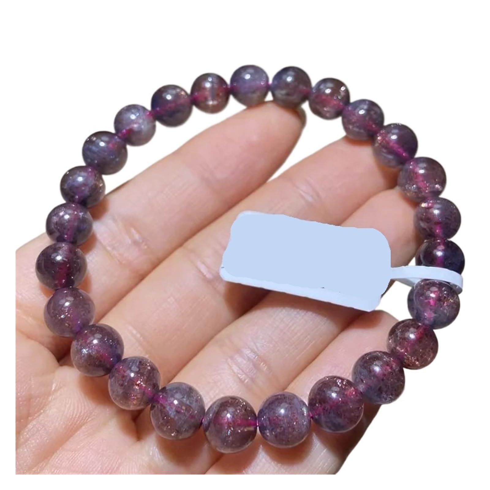 Generico Bracciale elasticizzato blu sangue naturale stella luce trasparente perline rotonde gioielli donna uomo AAAAA