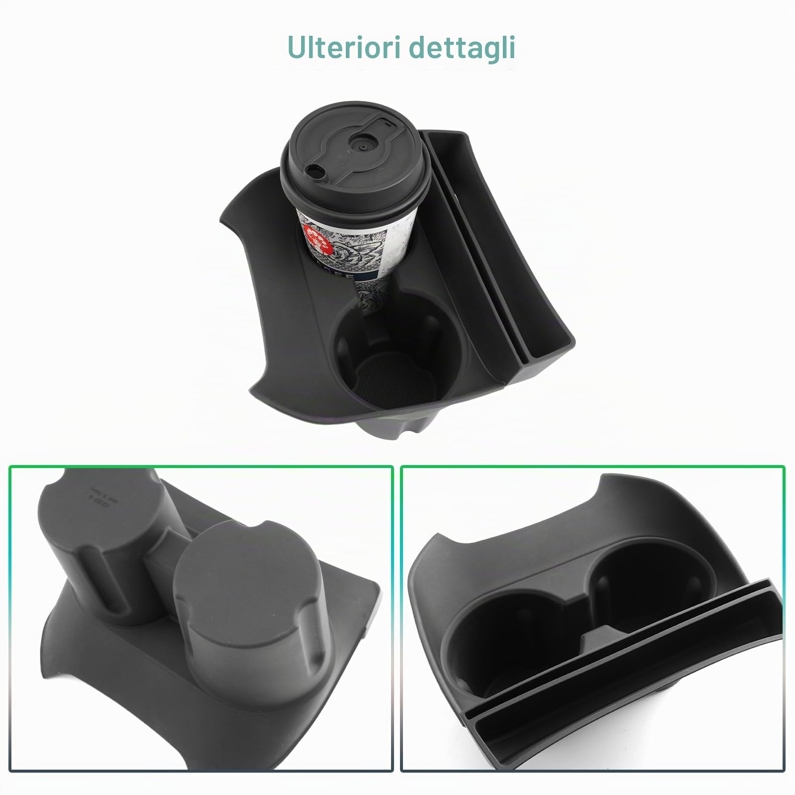 GAFAT Compatibile con Nissan Qashqai J12 e-Power 2022-2025 2026 Portabevande Copertura, in Gomma Morbida TPE, Organizer Console Centrale, Supporto Originale a Tre Punti Antiscivolo Anti Vibrazione