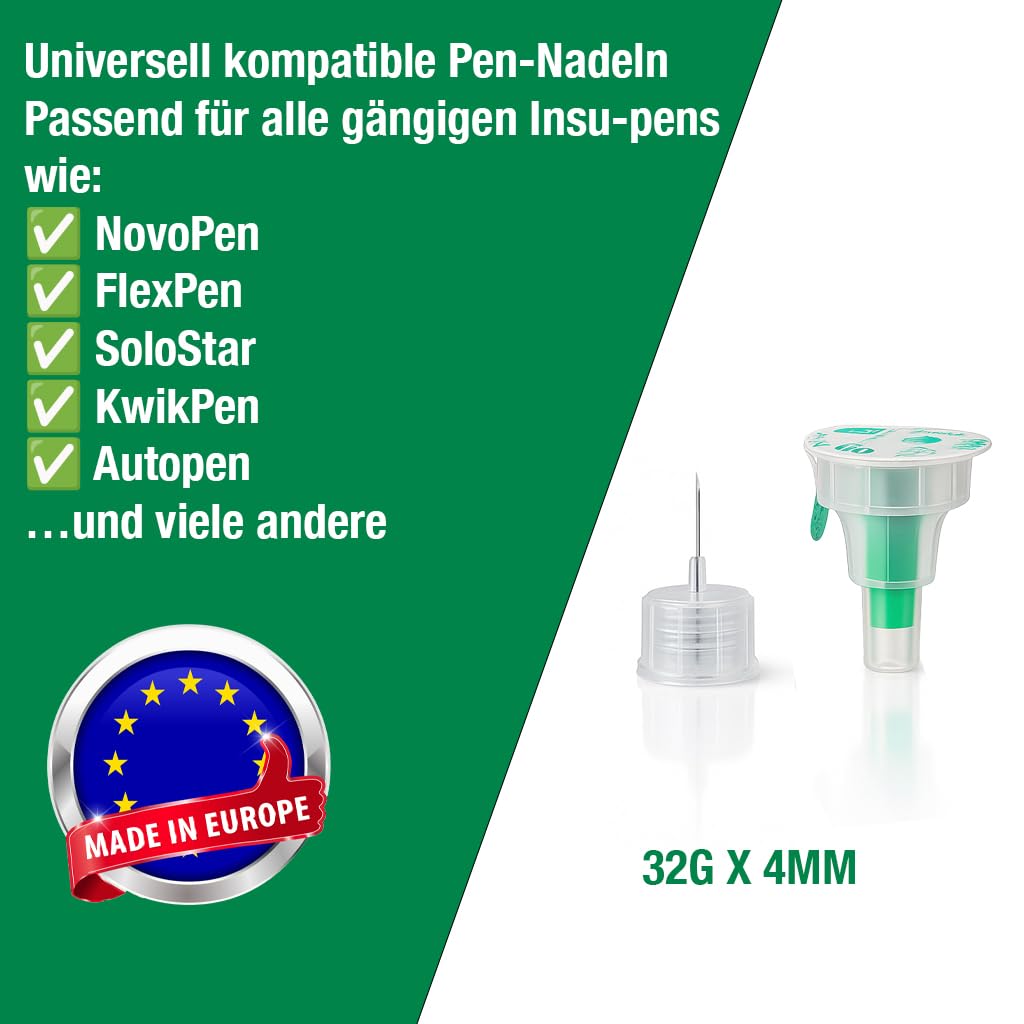 Sterile Einweg-Nadeln 32G (0,23 x 4mm) - 100 Stück Mit Schutzfolie Für Labor, Industrie, Kosmetik, Lebensmittelherstellung, Epoxidharz, Parfüm, Schmierstoffe, Dichtstoffe