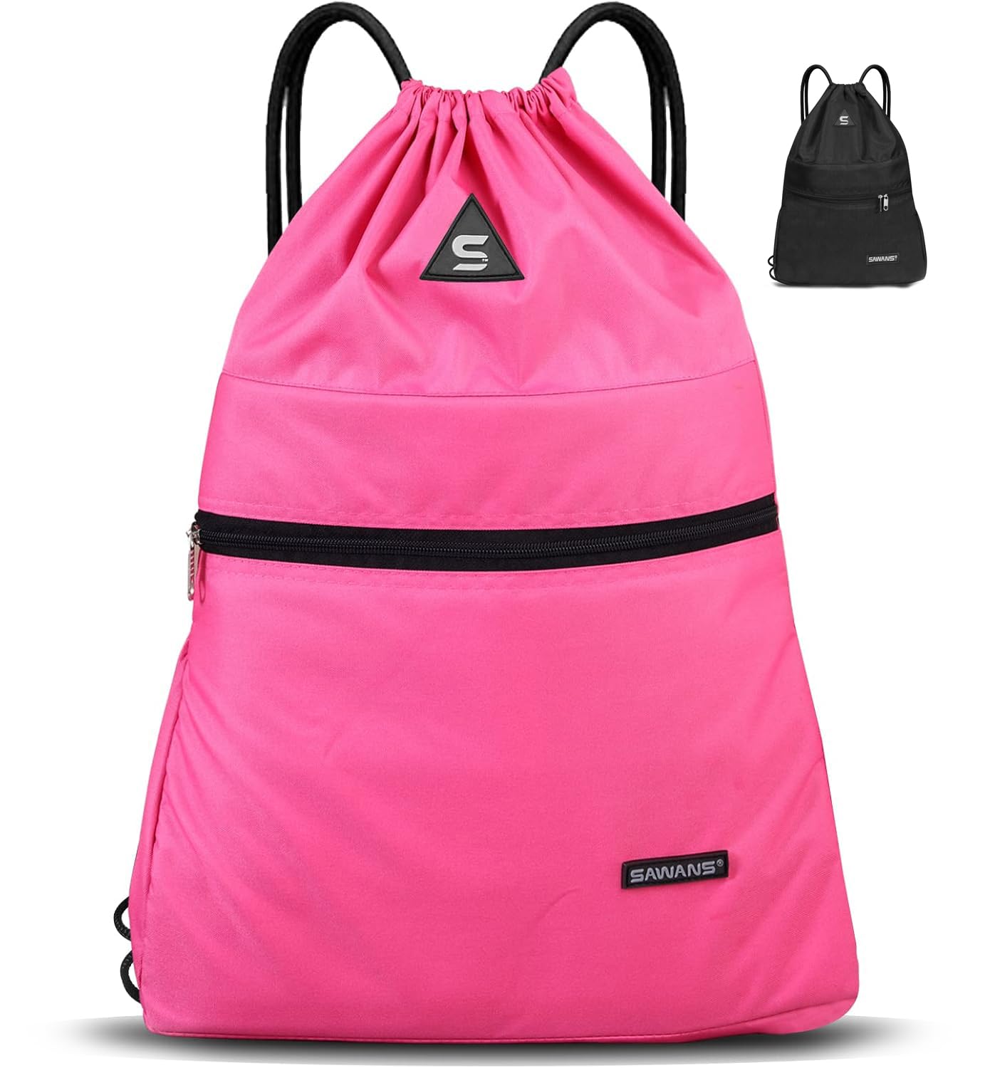 SAWANS Turnbeutel mit Kordelzug, wasserdicht, Tasche mit Reißverschluss, Rucksack für Damen und Herren, Reise-Set für Wandern, Schule, Studenten, Polyethylen-Tasche, Outdoor, Schwimmen, Erwachsene,