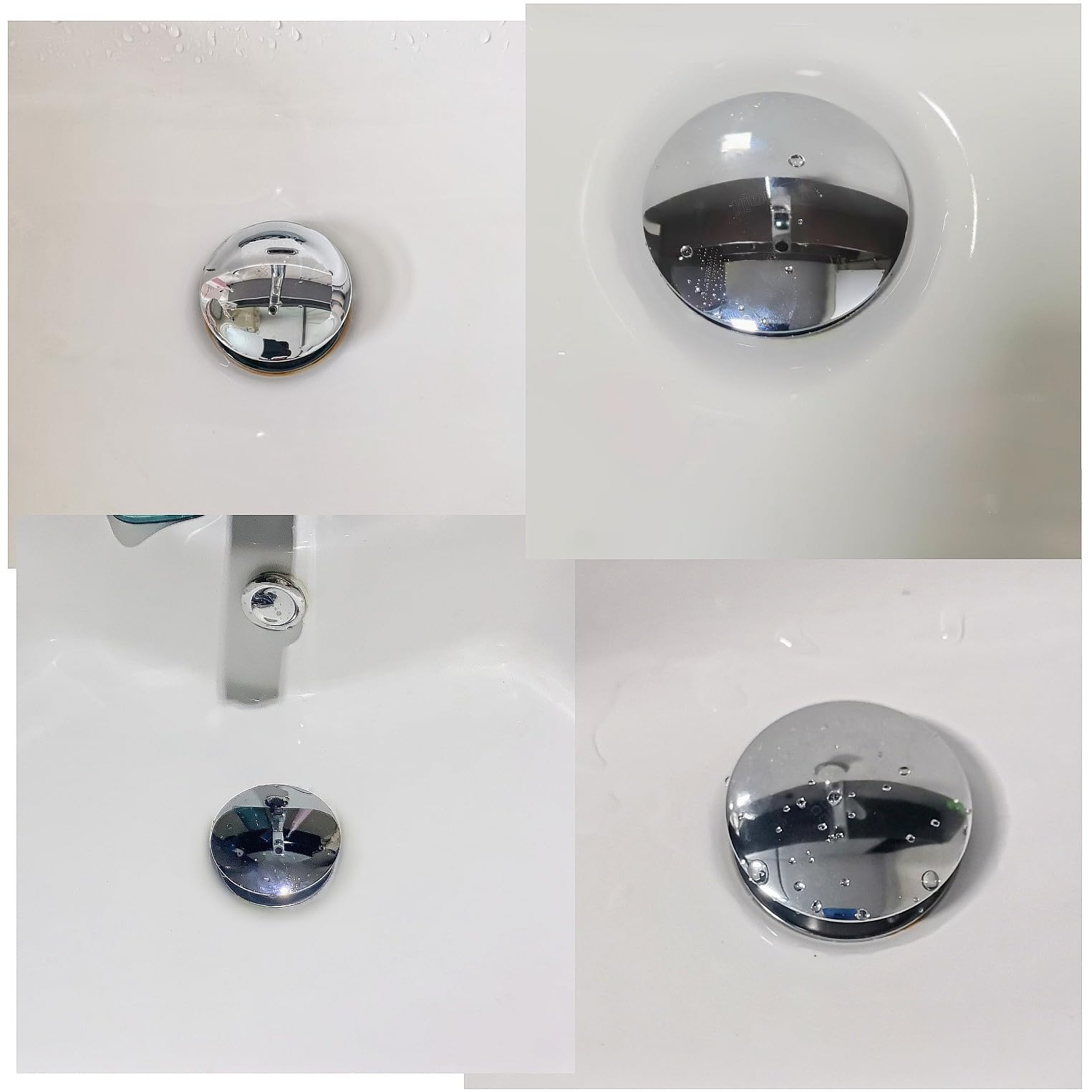 JZK Tapón Desplegable de Metal Cromado de 66 mm para Fregadero y Lavabo de Baño - Repuesto de Desagüe con Resorte Clak