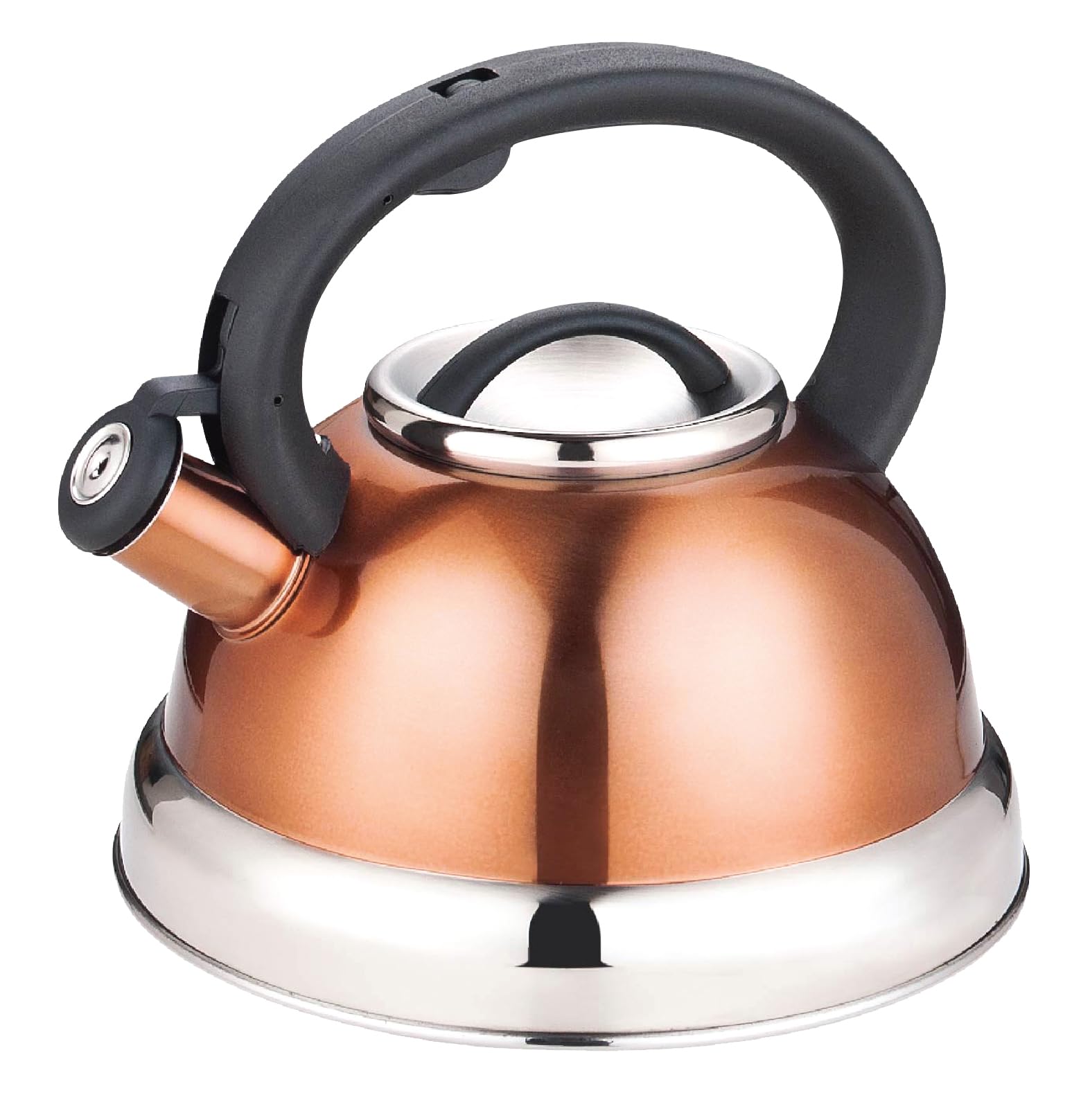Chaleira Inox 3 Litros Cobre com Apito Linha Crown - Wincy