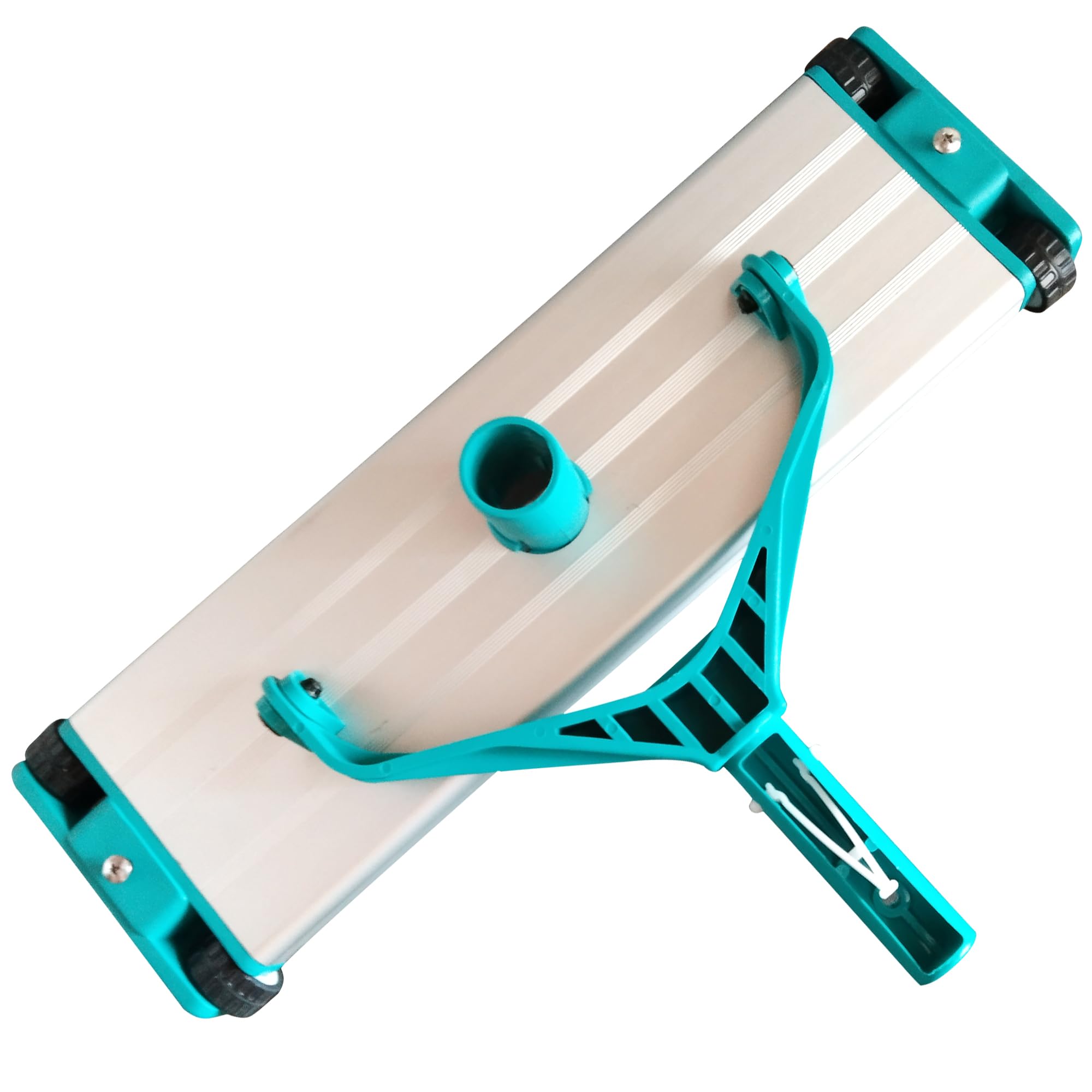 POOLTOOL Swimming Pool Vacuum Head Cleaner Machine Brush 18 inch Aluminum Weighted Swimming Pool Vacuum Head on Wheels with 18" Aluminium Cleaning Brush with EZ Clips