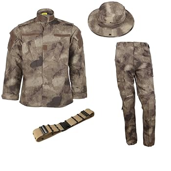 サバゲー用ミリタリーBDU上下ベルト付き　３A Amazon.co.jp: [Broptical] ギリーフード/迷彩服 セット ベルト