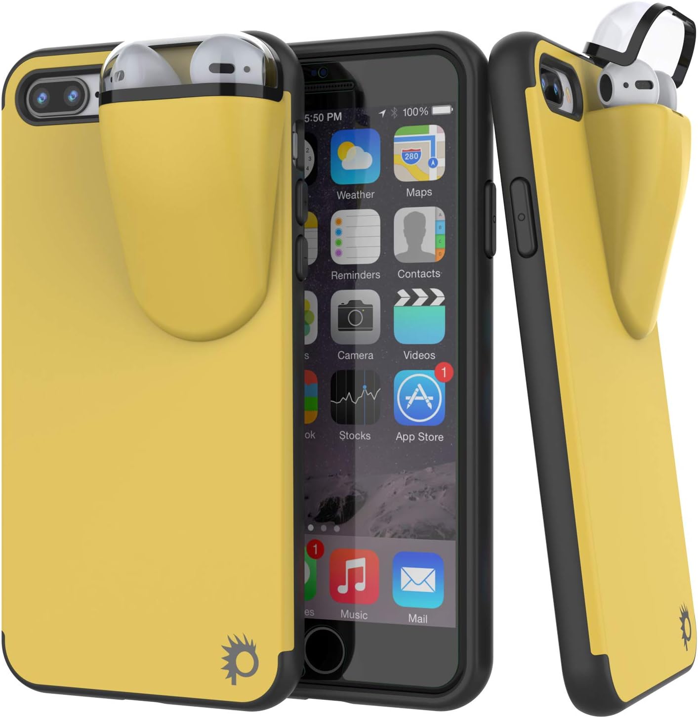 Punkcase iPhone 7 Plus Airpods Case Holder (TopPods Series) | Slim & Durable 2 in 1 Cover Designed for iPhone 7 Plus (5.5") | Protects Your Phone & Stores Your AirPods Gen. 1 & 2 [Teal]