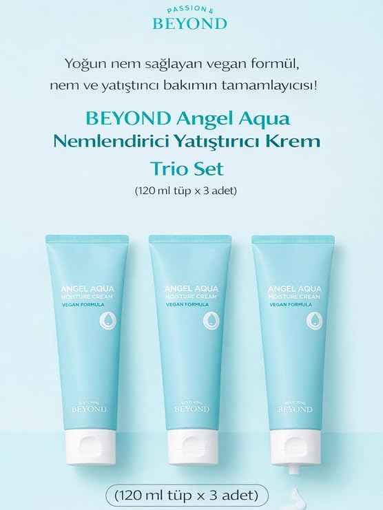PASSION & BEYOND Angel Aqua Moisture Cream Nemlendirici Yüz Kremi Hyaluronik Asit Panthenol 3x120 ml